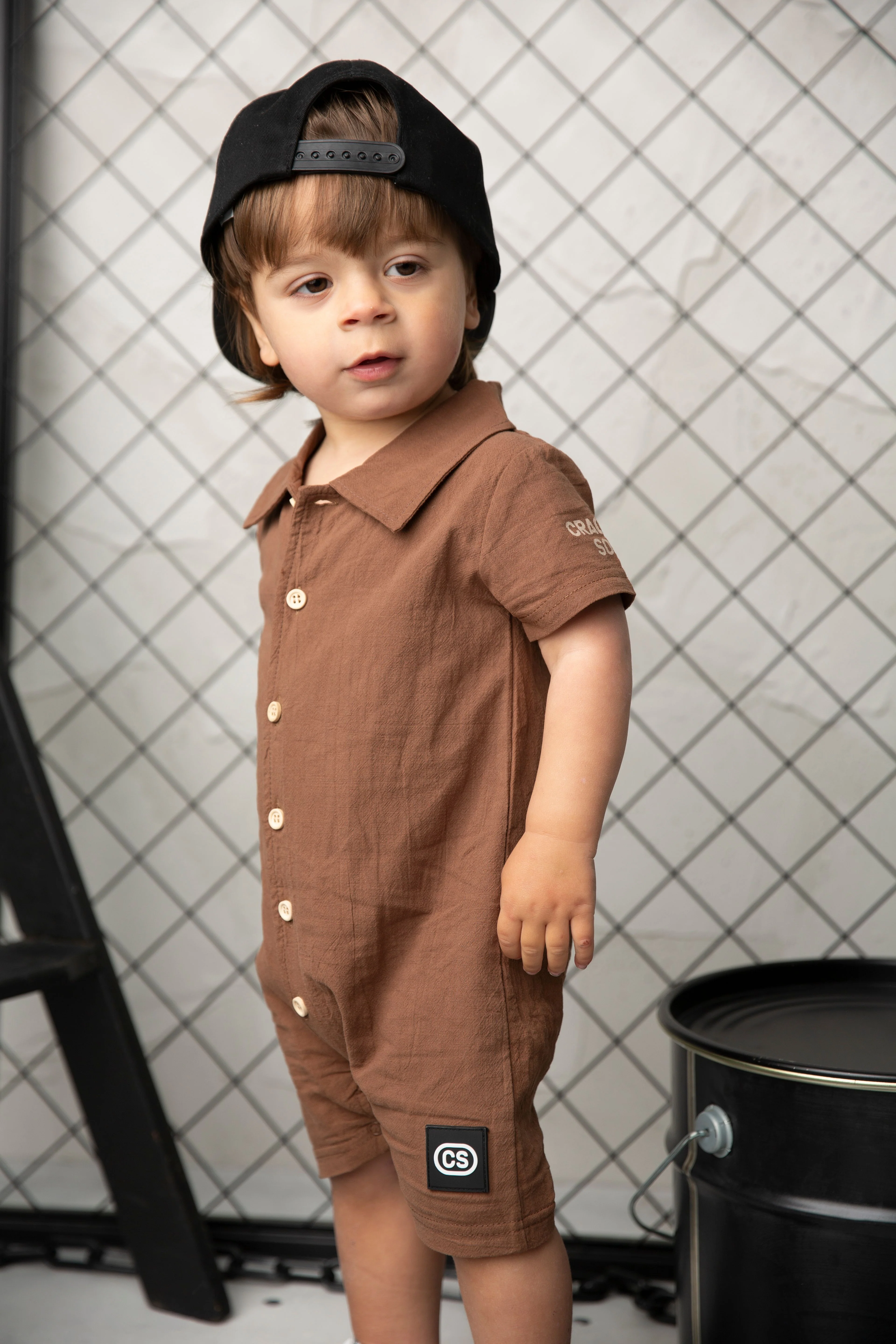 Dash Linen Romper - Mocha - Image 3