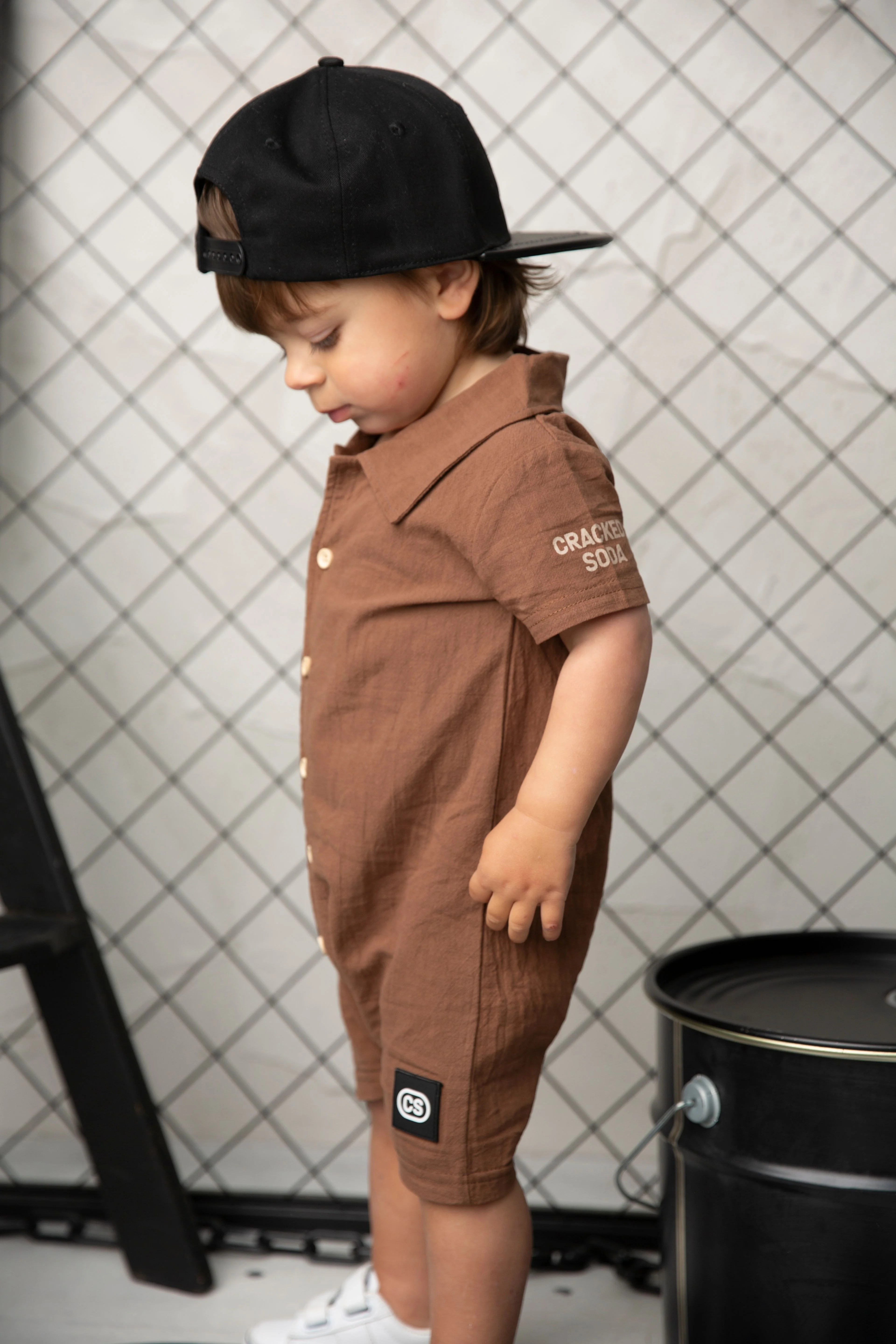 Dash Linen Romper - Mocha - Image 7