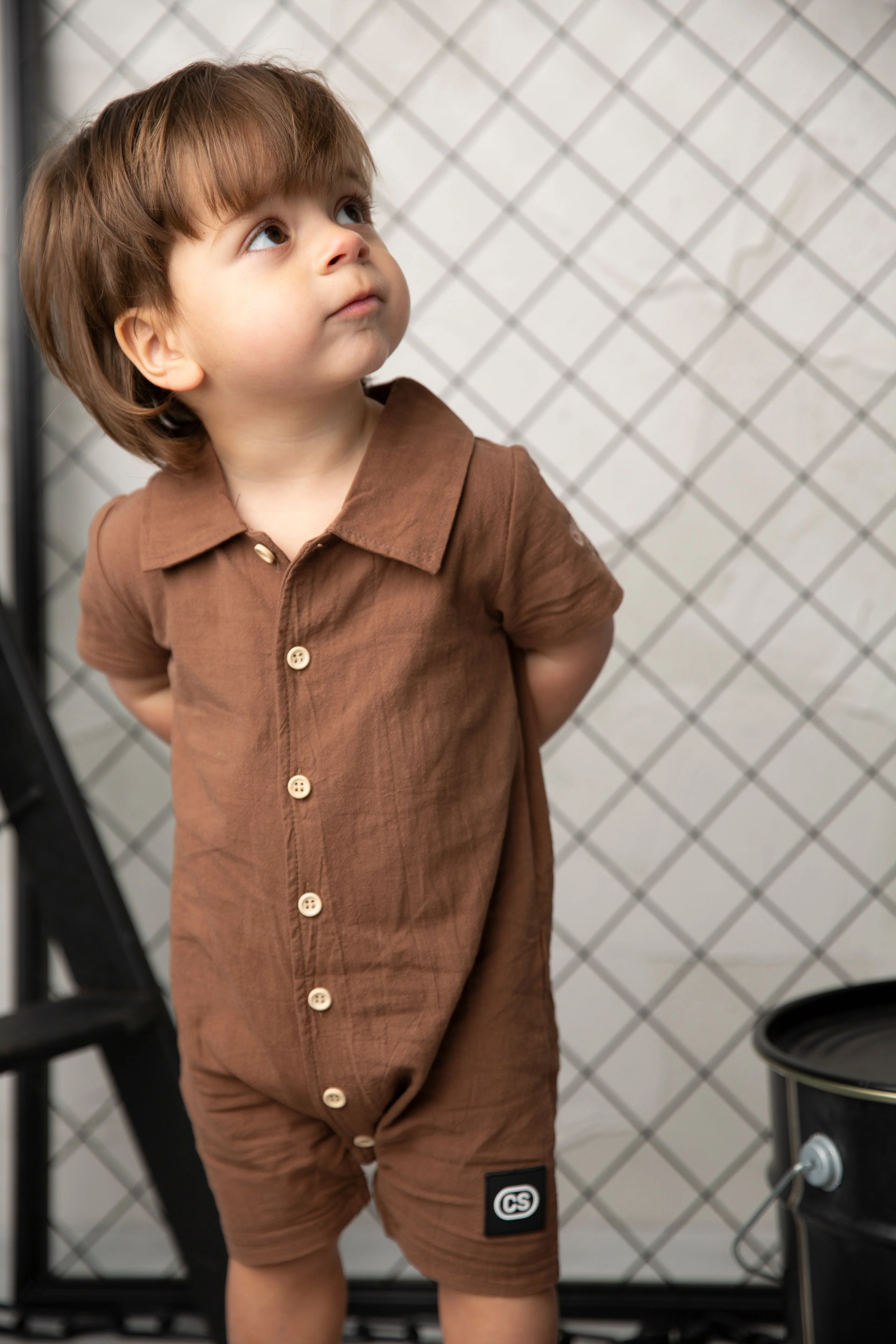 Dash Linen Romper - Mocha - Image 8