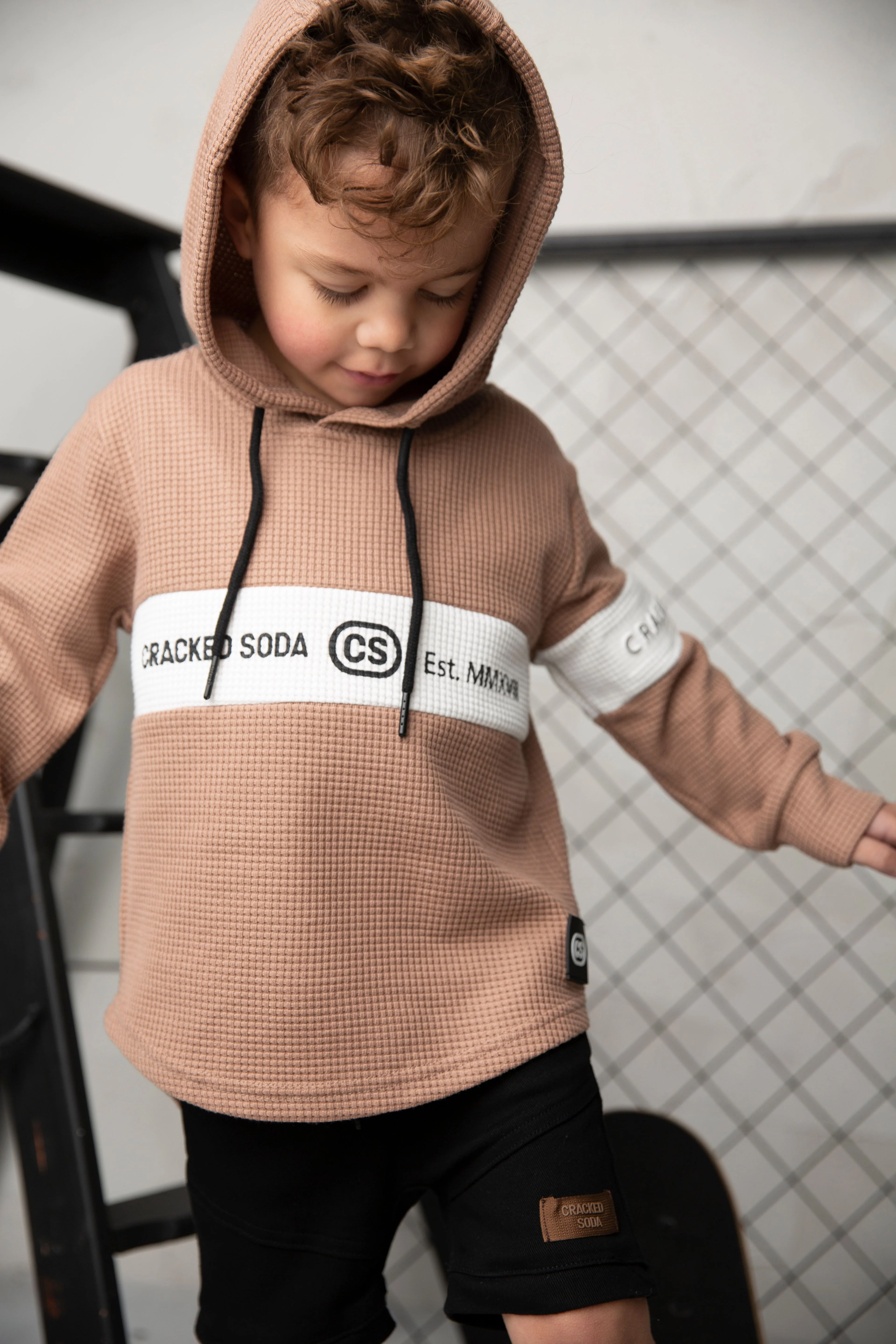 Dash Waffle Hoodie - Mocha