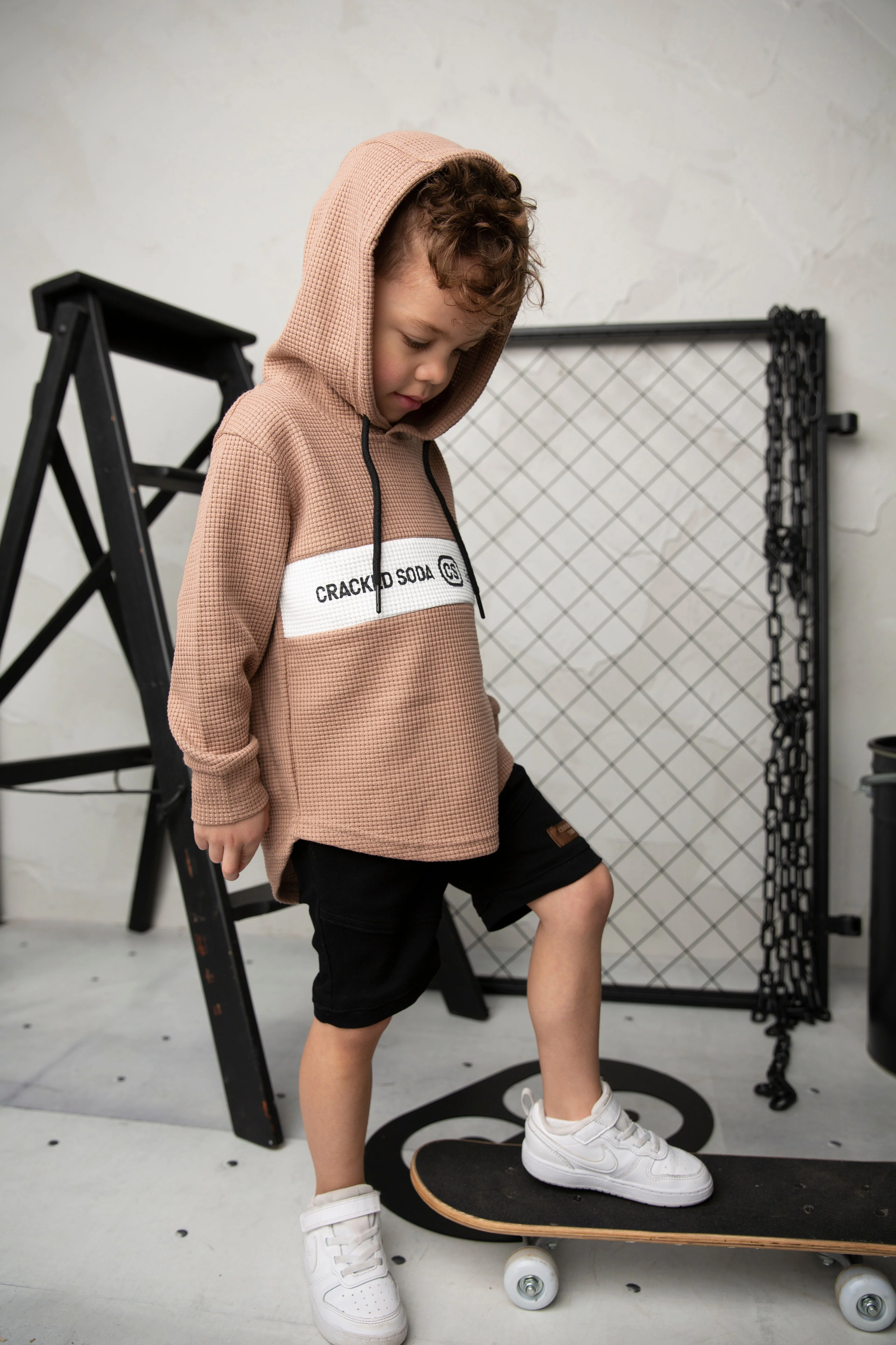 Dash Waffle Hoodie - Mocha - Image 2