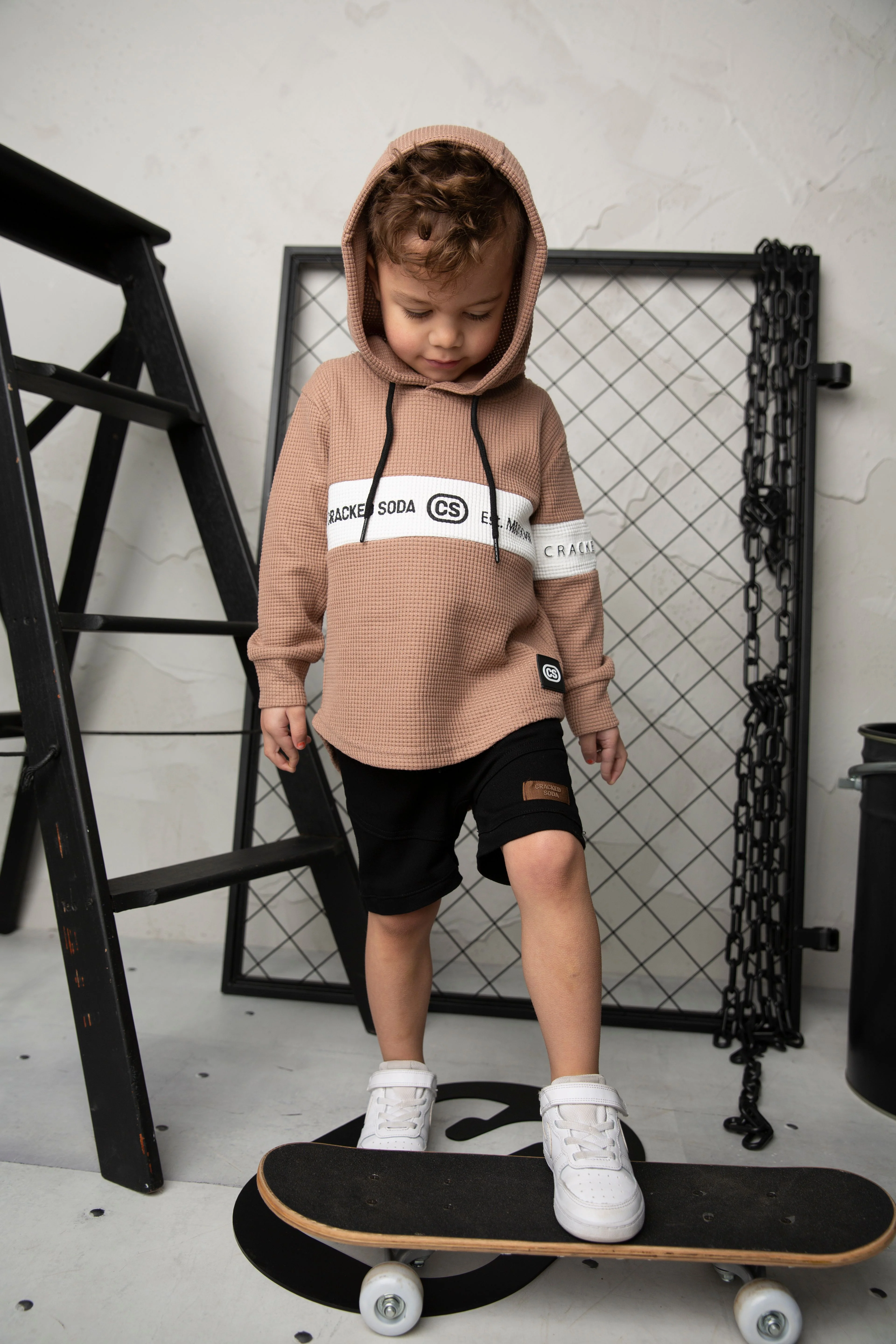 Dash Waffle Hoodie - Mocha - Image 3