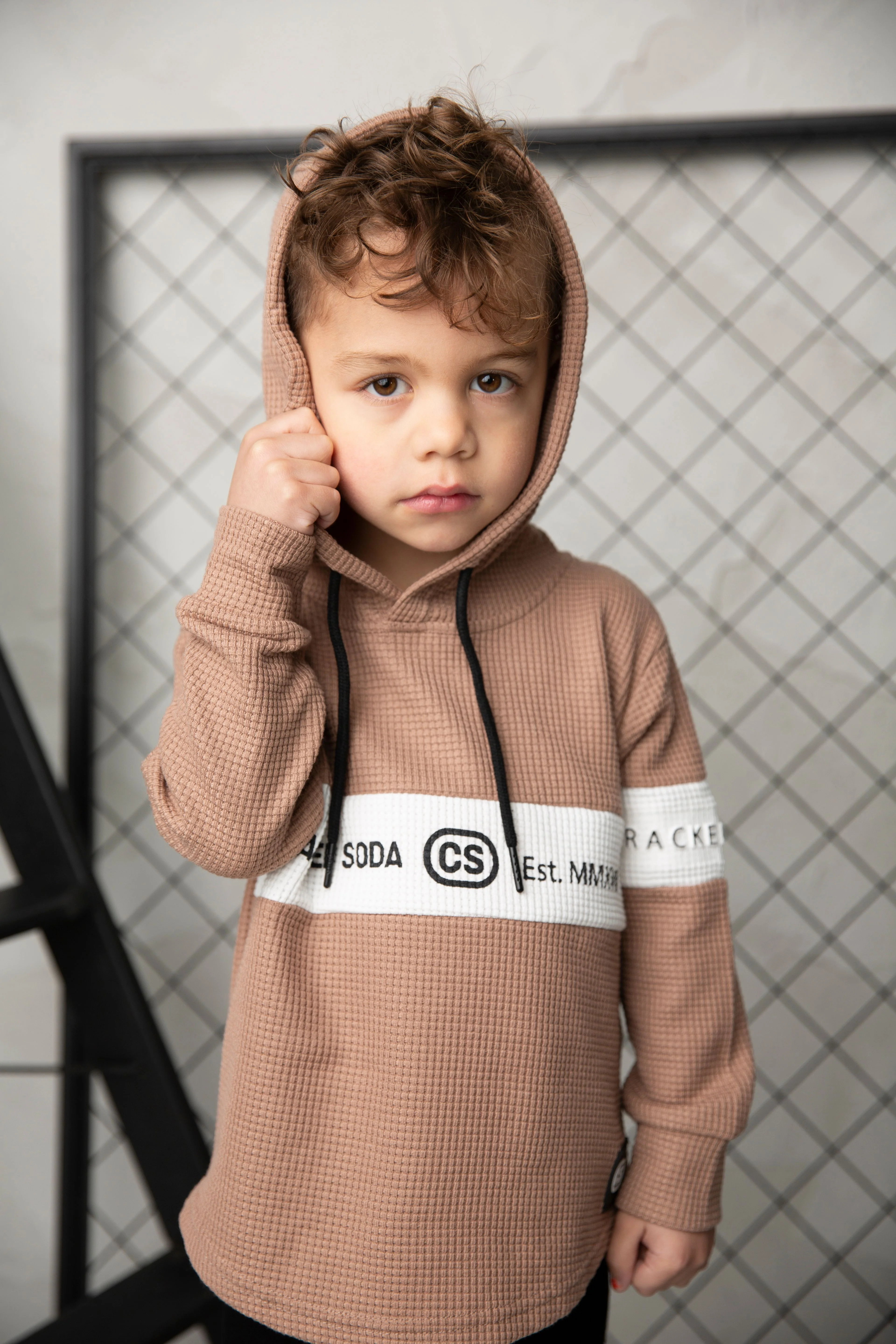 Dash Waffle Hoodie - Mocha - Image 5