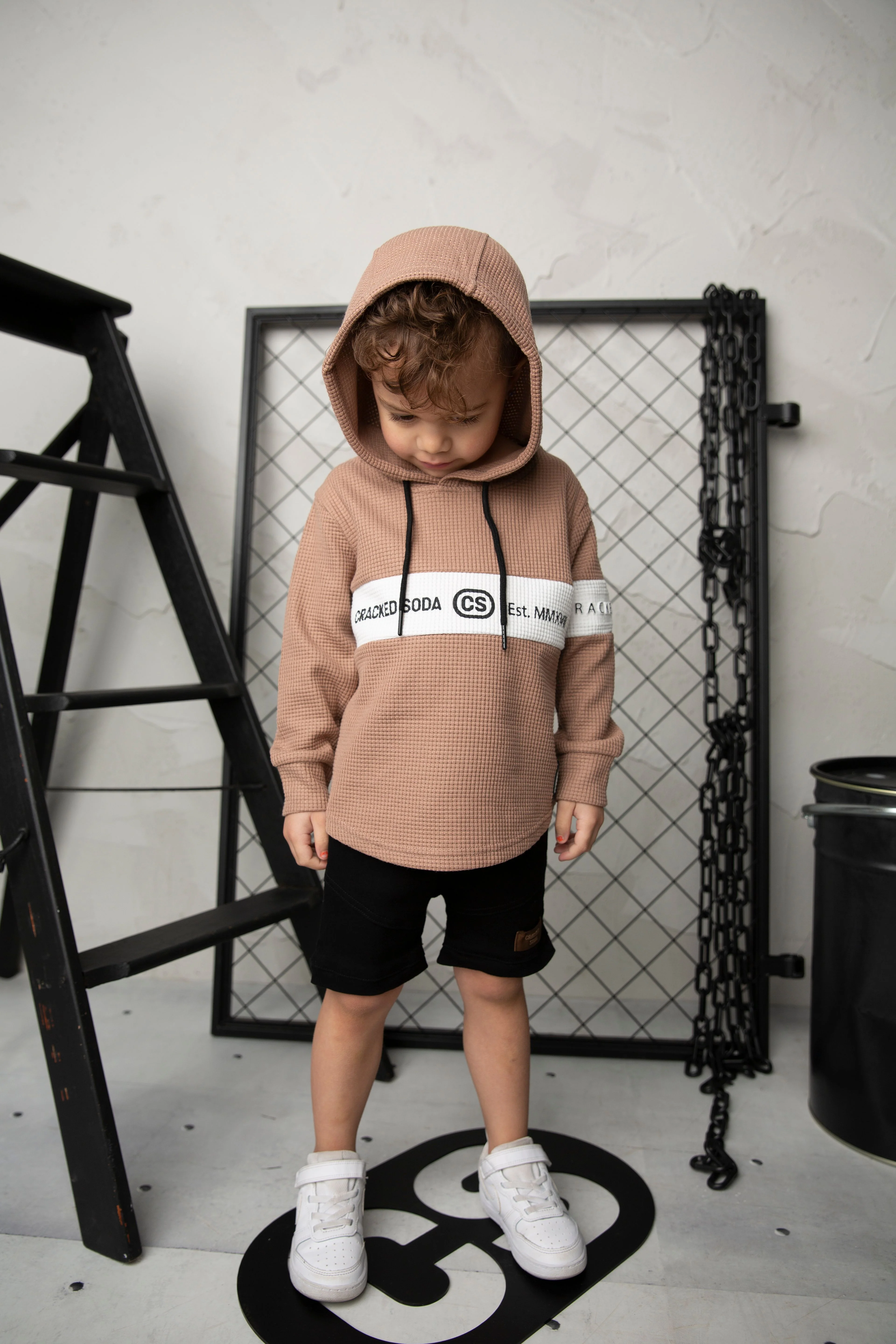 Dash Waffle Hoodie - Mocha - Image 6