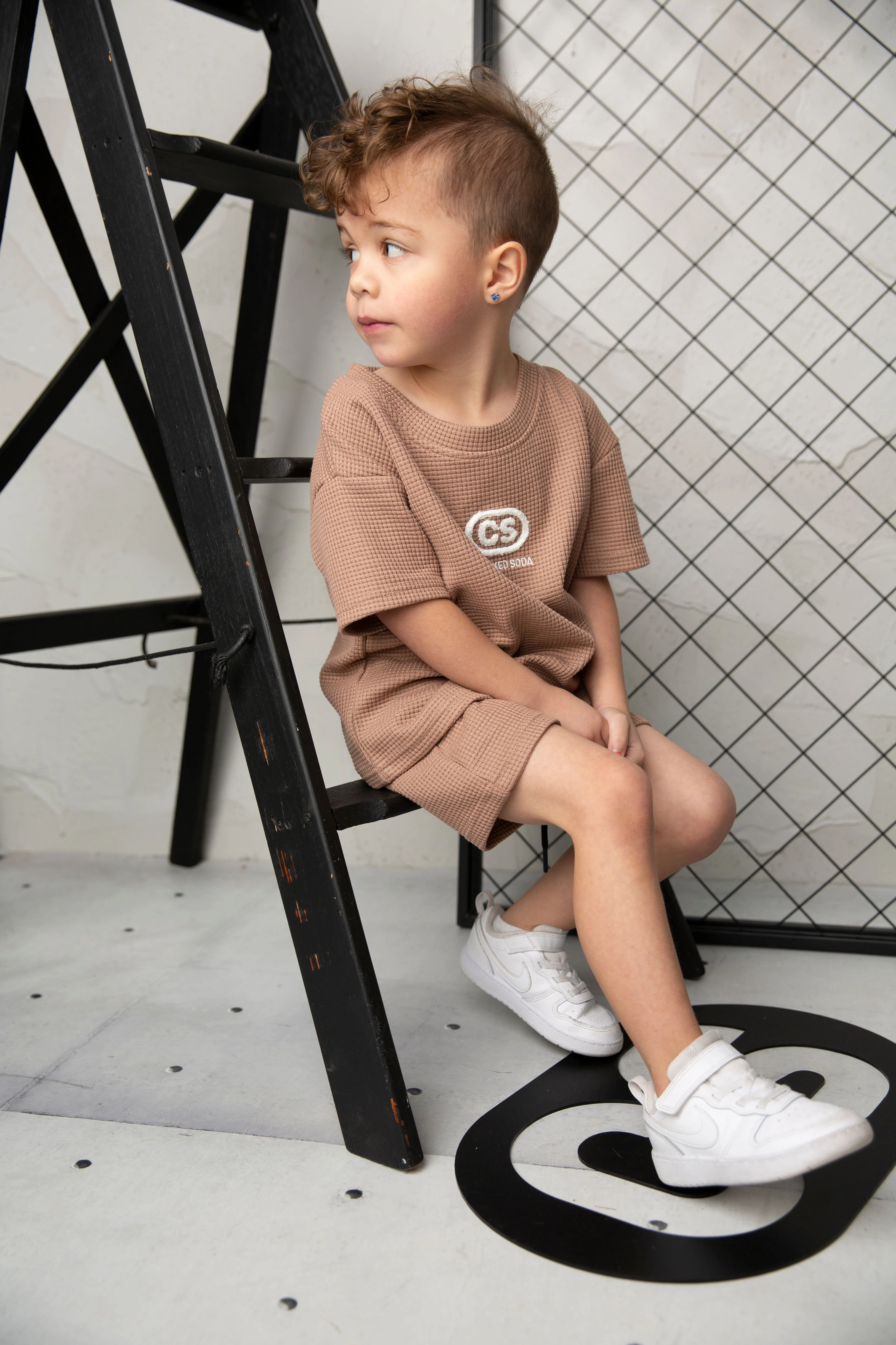 Dash Waffle Tee - Mocha - Image 2