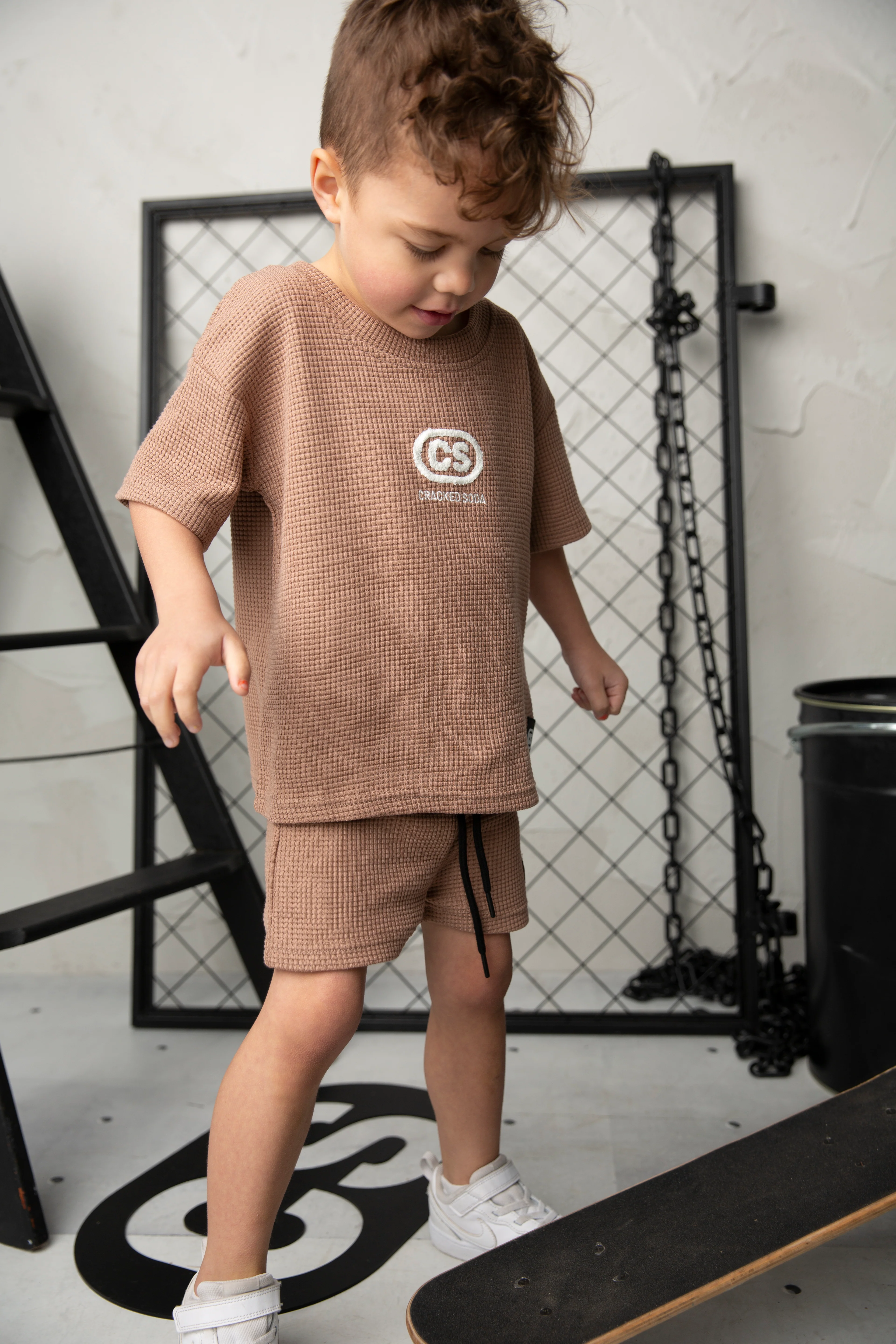 Dash Waffle Tee - Mocha - Image 3