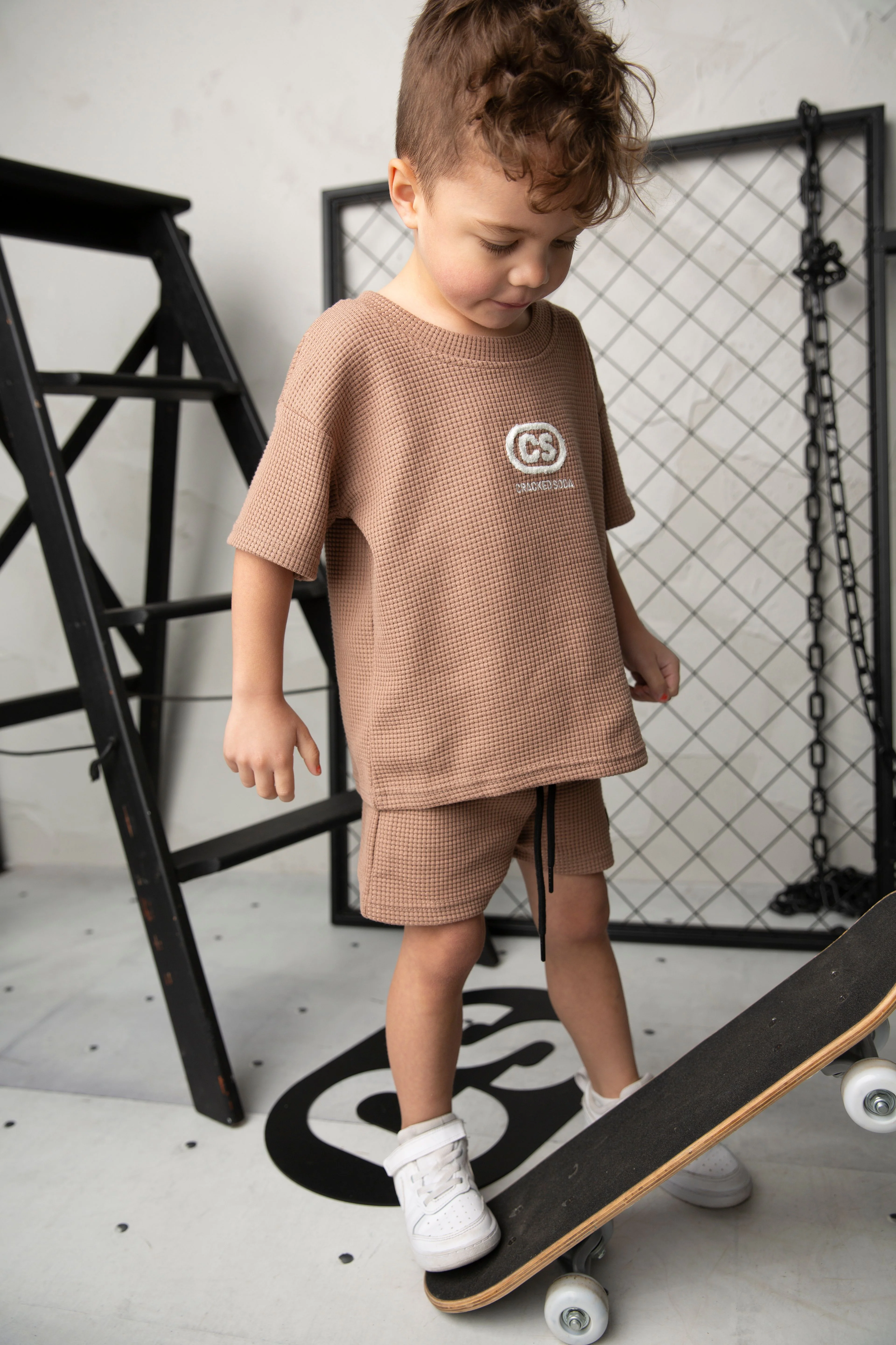 Dash Waffle Tee - Mocha - Image 4