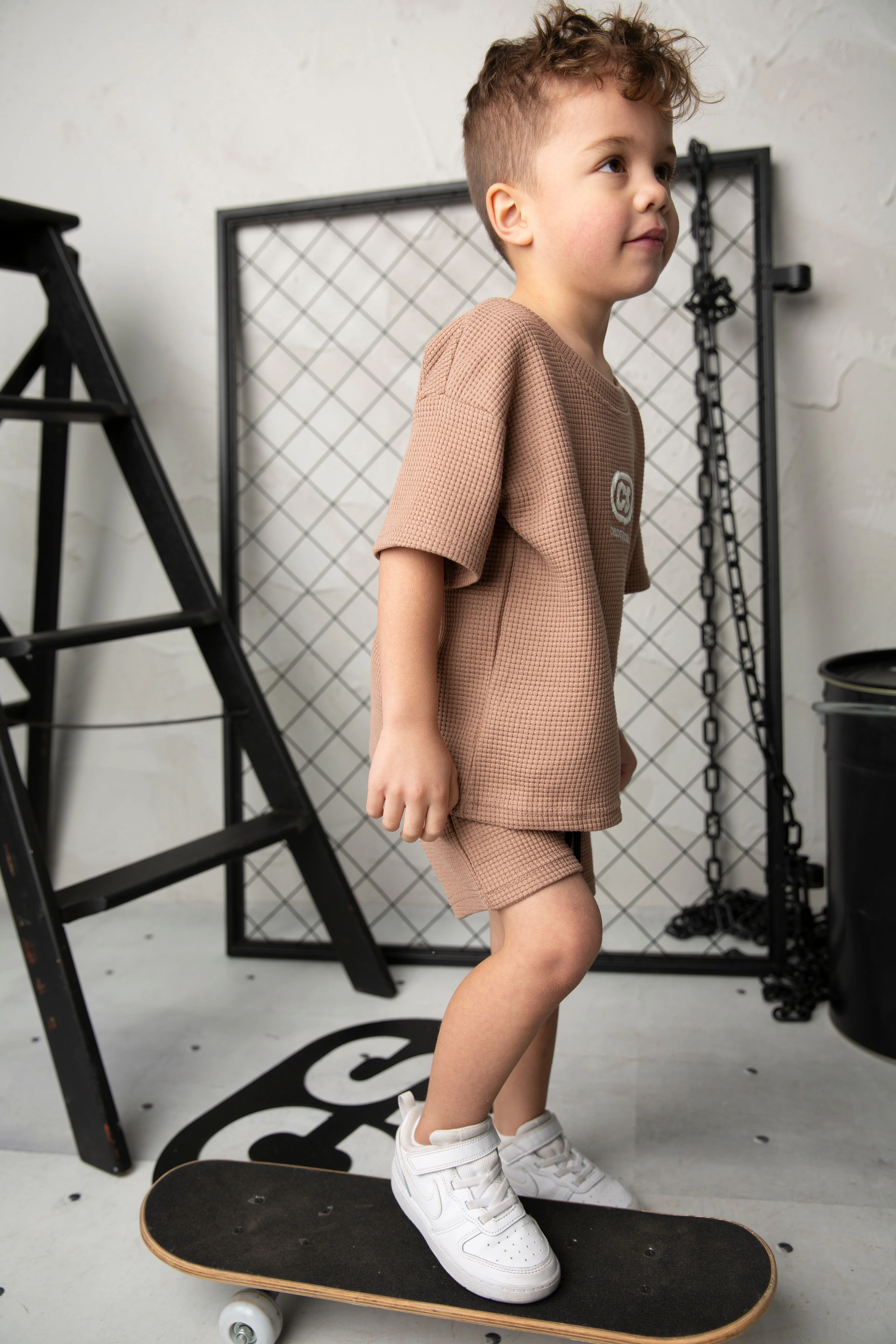 Dash Waffle Tee - Mocha - Image 5
