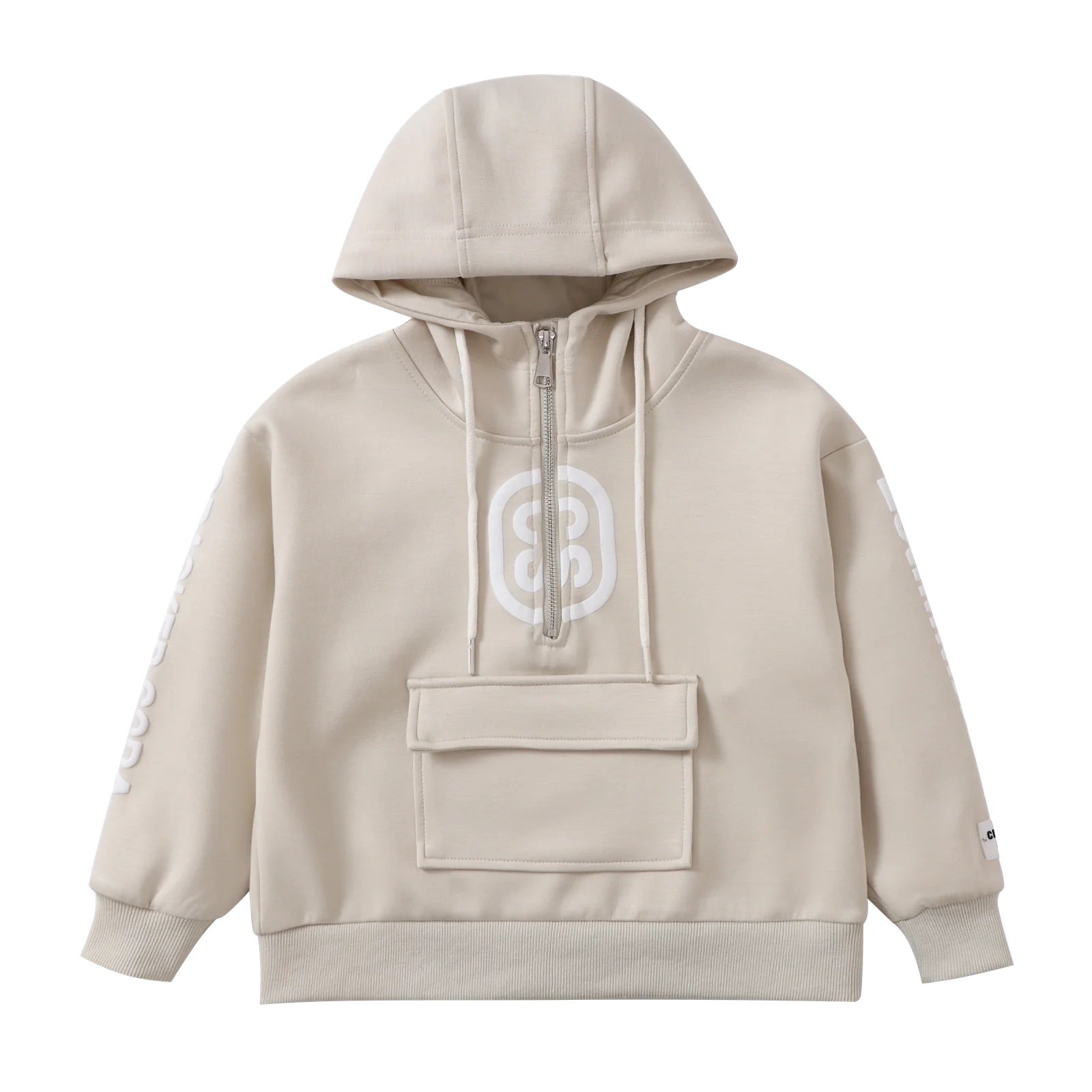 Dolce Sports Hoodie With Zip - White Sand - Image 11