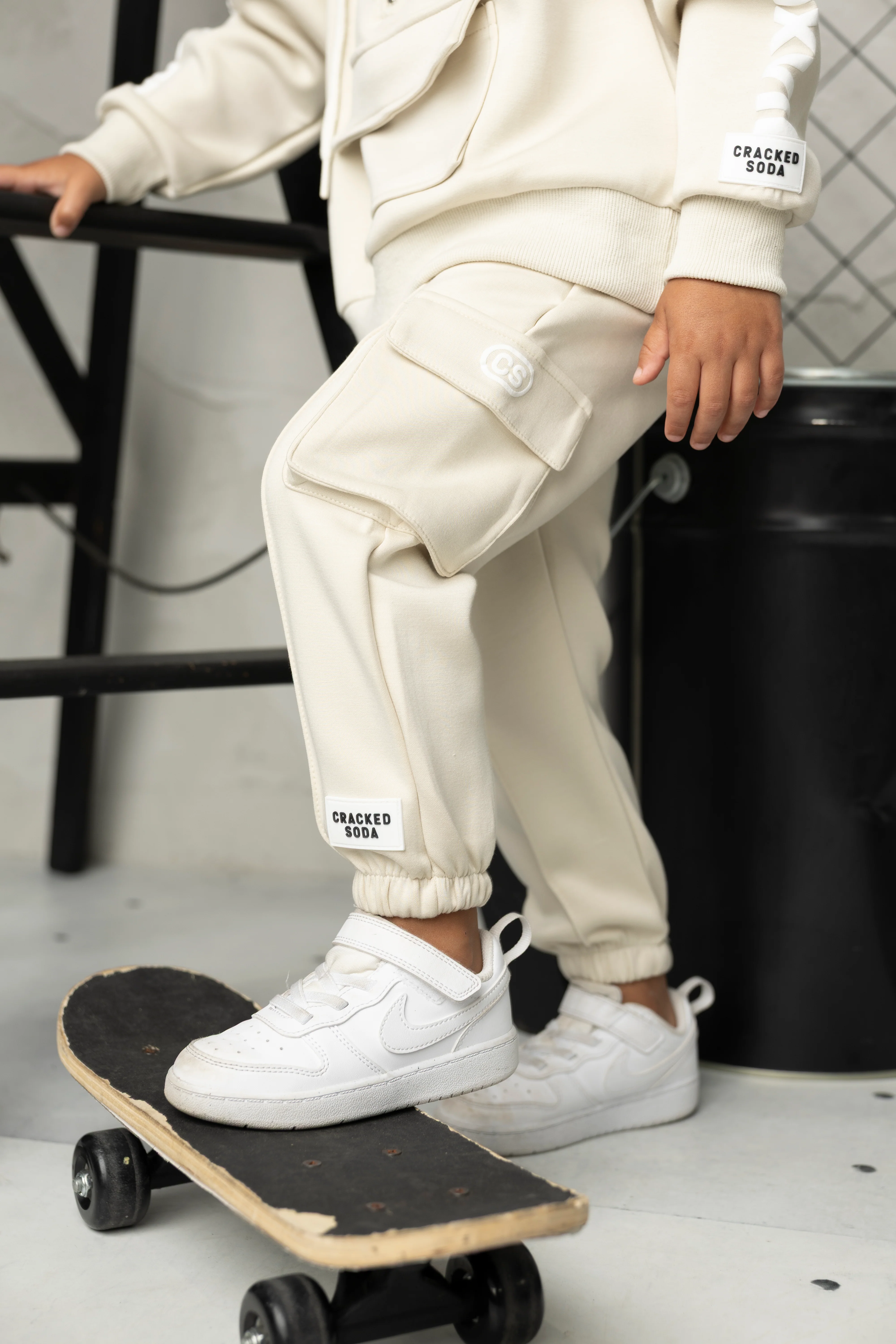Dolce Sports Trackpants. White Sand