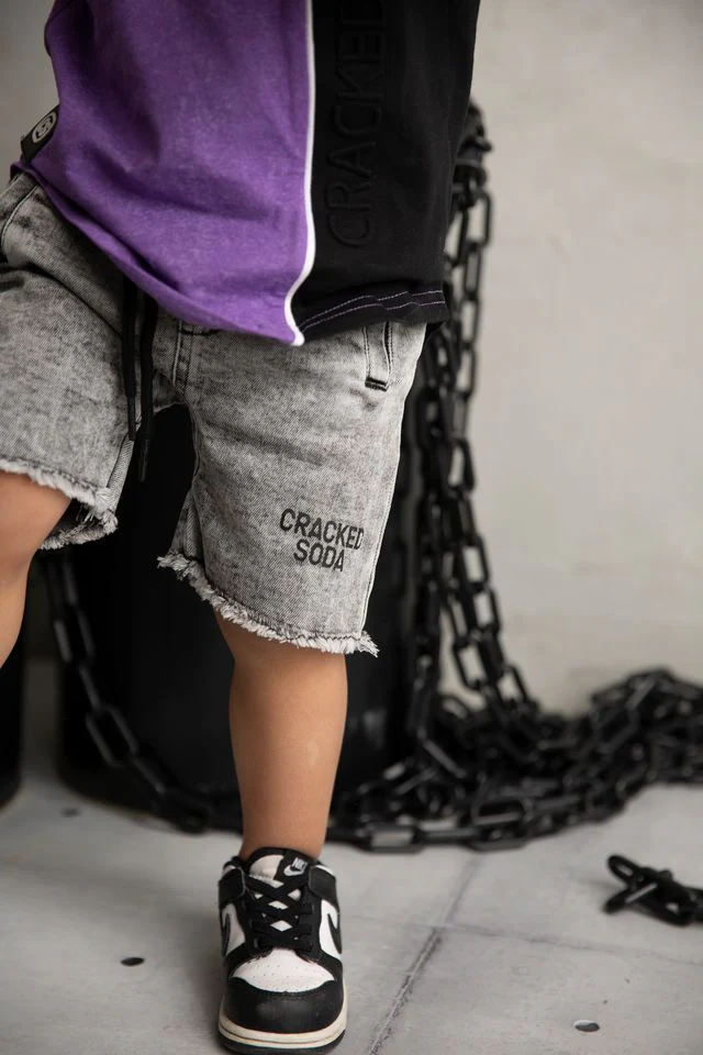 Dustin Cracked Soda Denim Shorts - Ash - Image 4