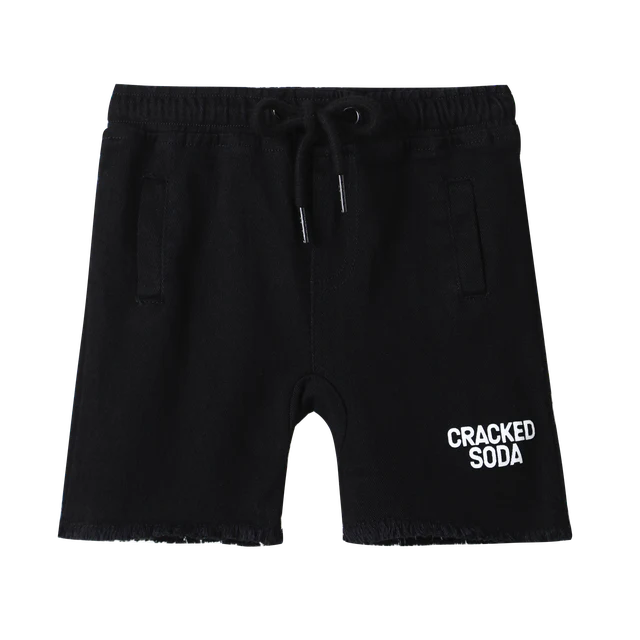 Dustin Cracked Soda Denim Shorts - Black - Image 3