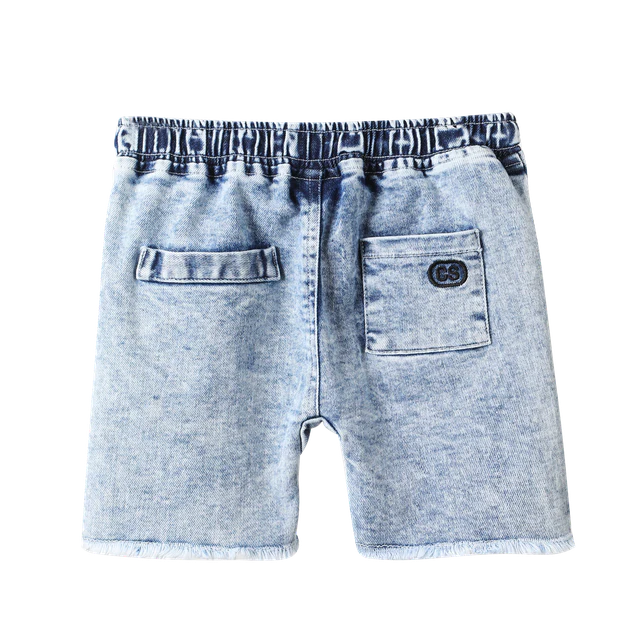 Dustin Cracked Soda Denim Shorts - Blue - Image 4
