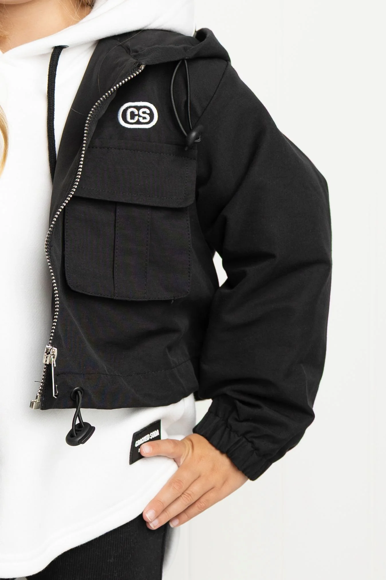 Ebony Detailed Zip Jacket - Black - Image 5