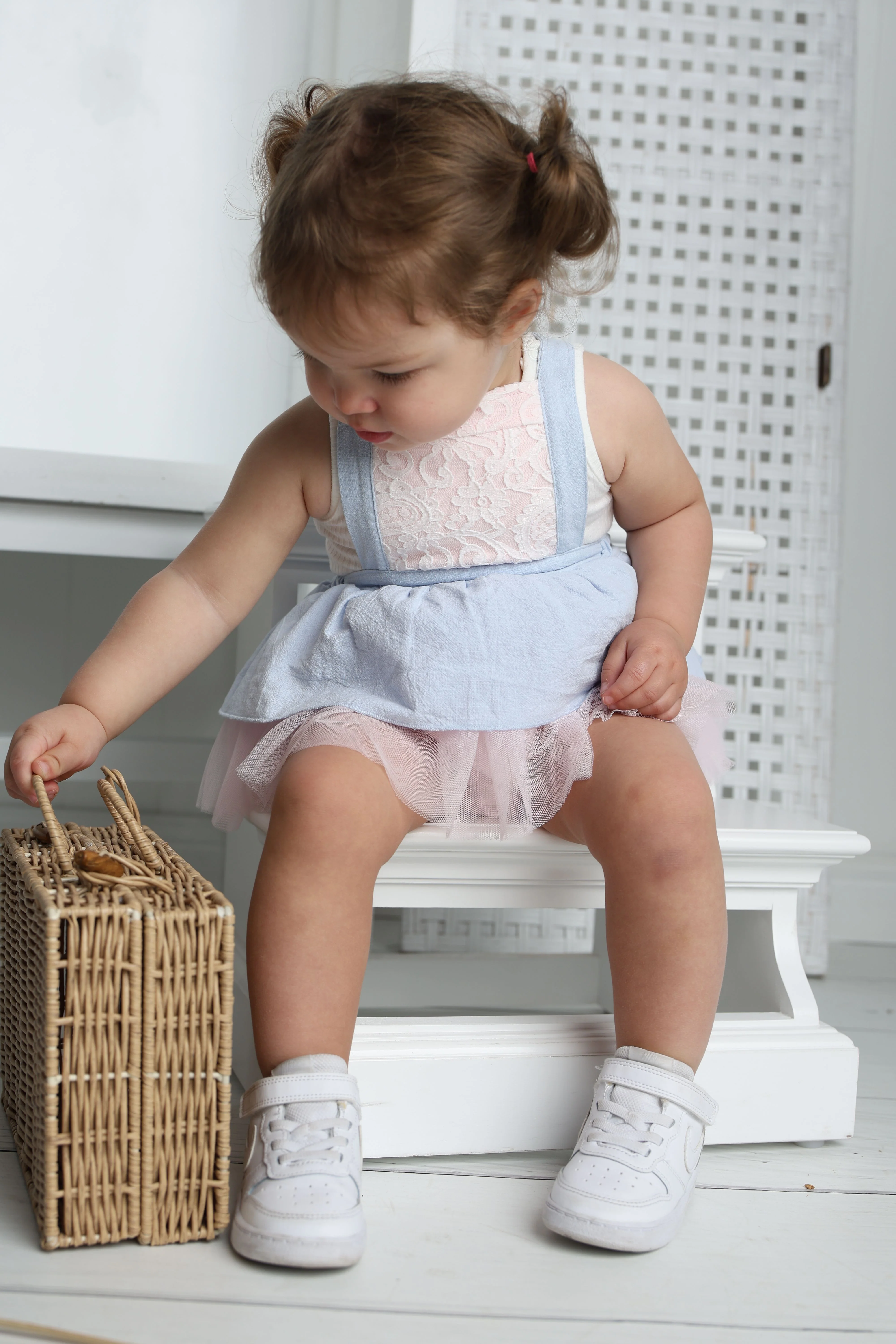 Emma Overall Dress - Blue/Pink - Image 5