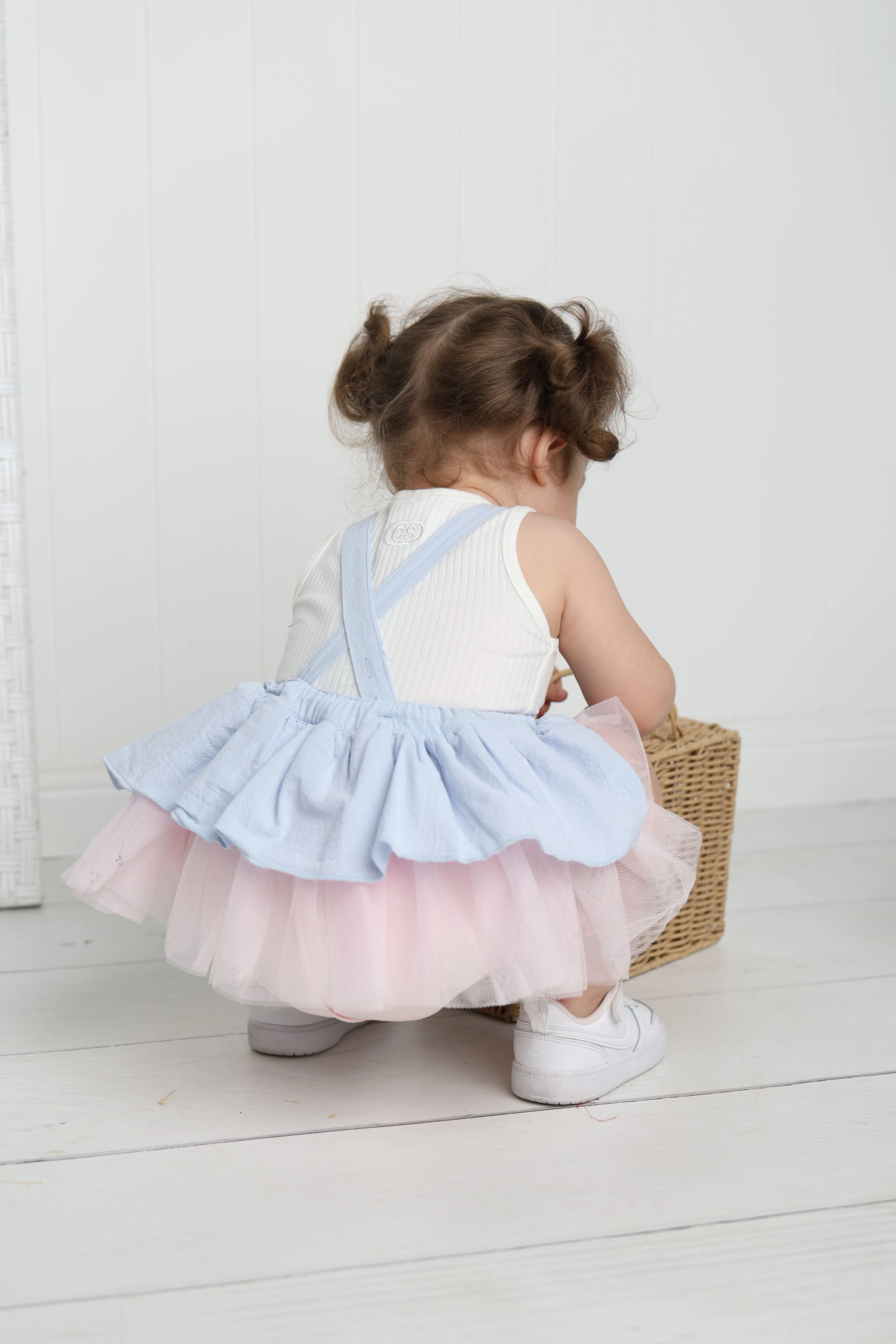 Emma Overall Dress - Blue/Pink - Image 6