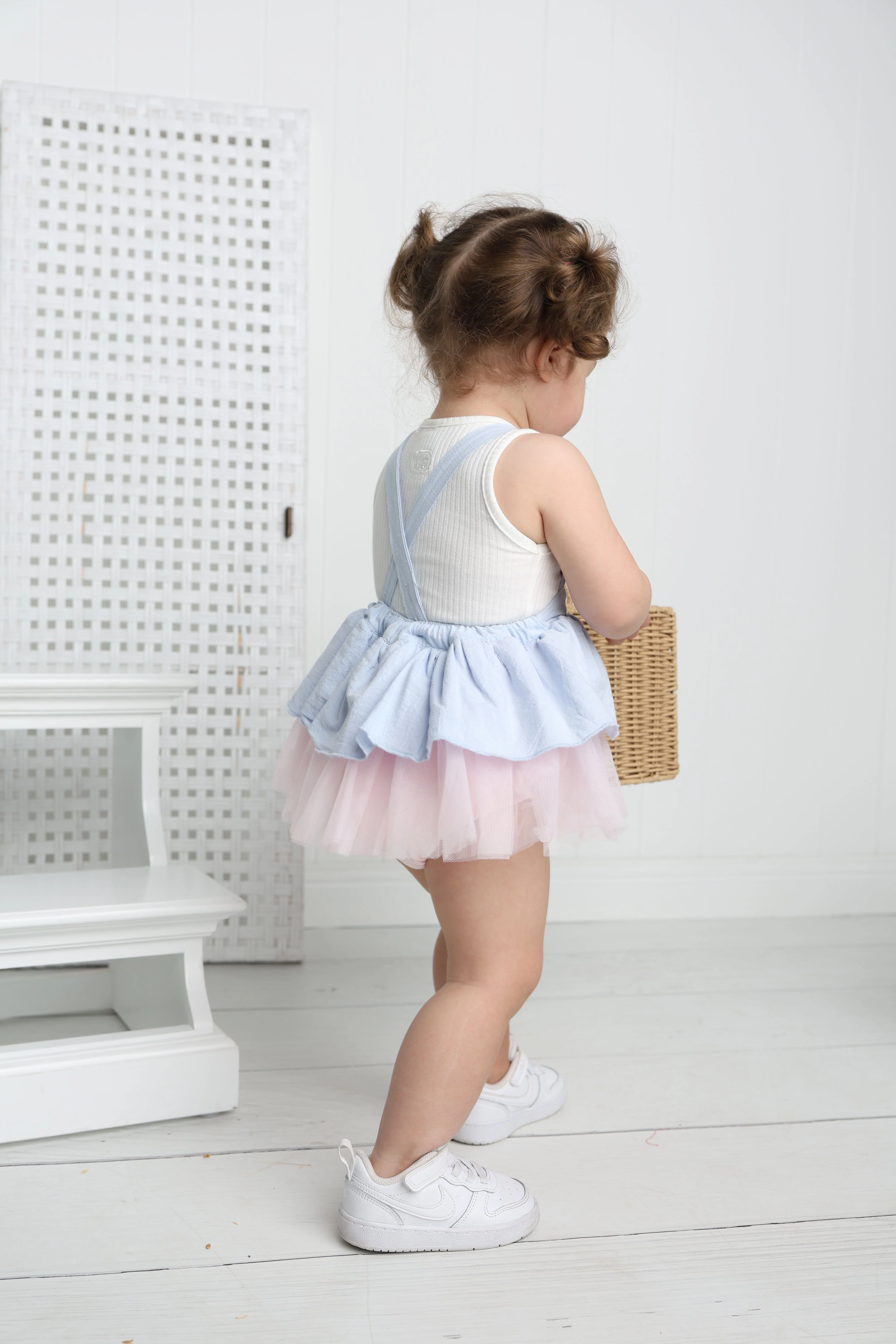Emma Overall Dress - Blue/Pink - Image 7