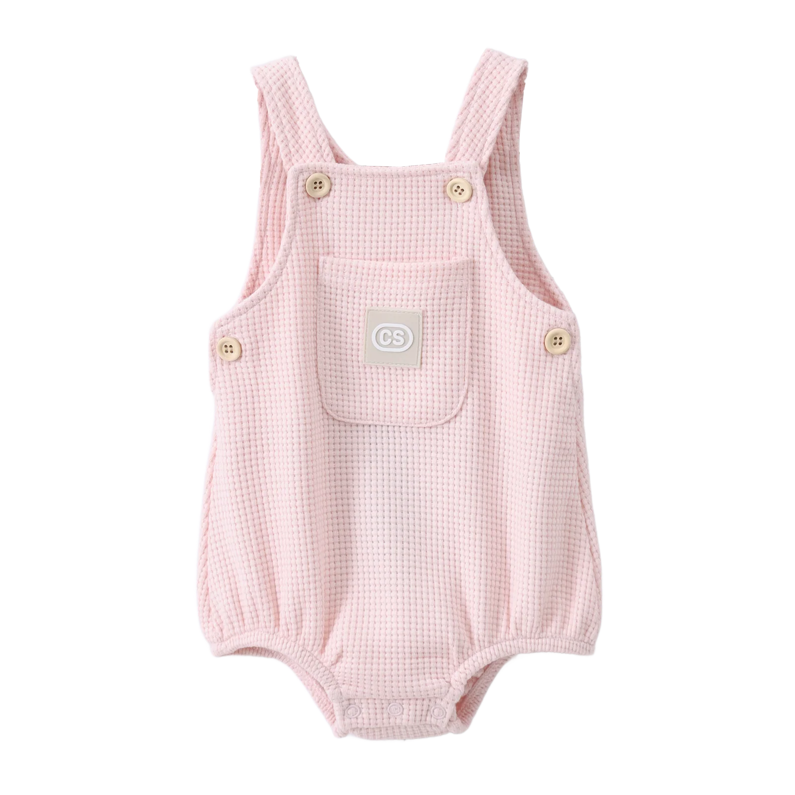 Emma Waffle Overall - Pink