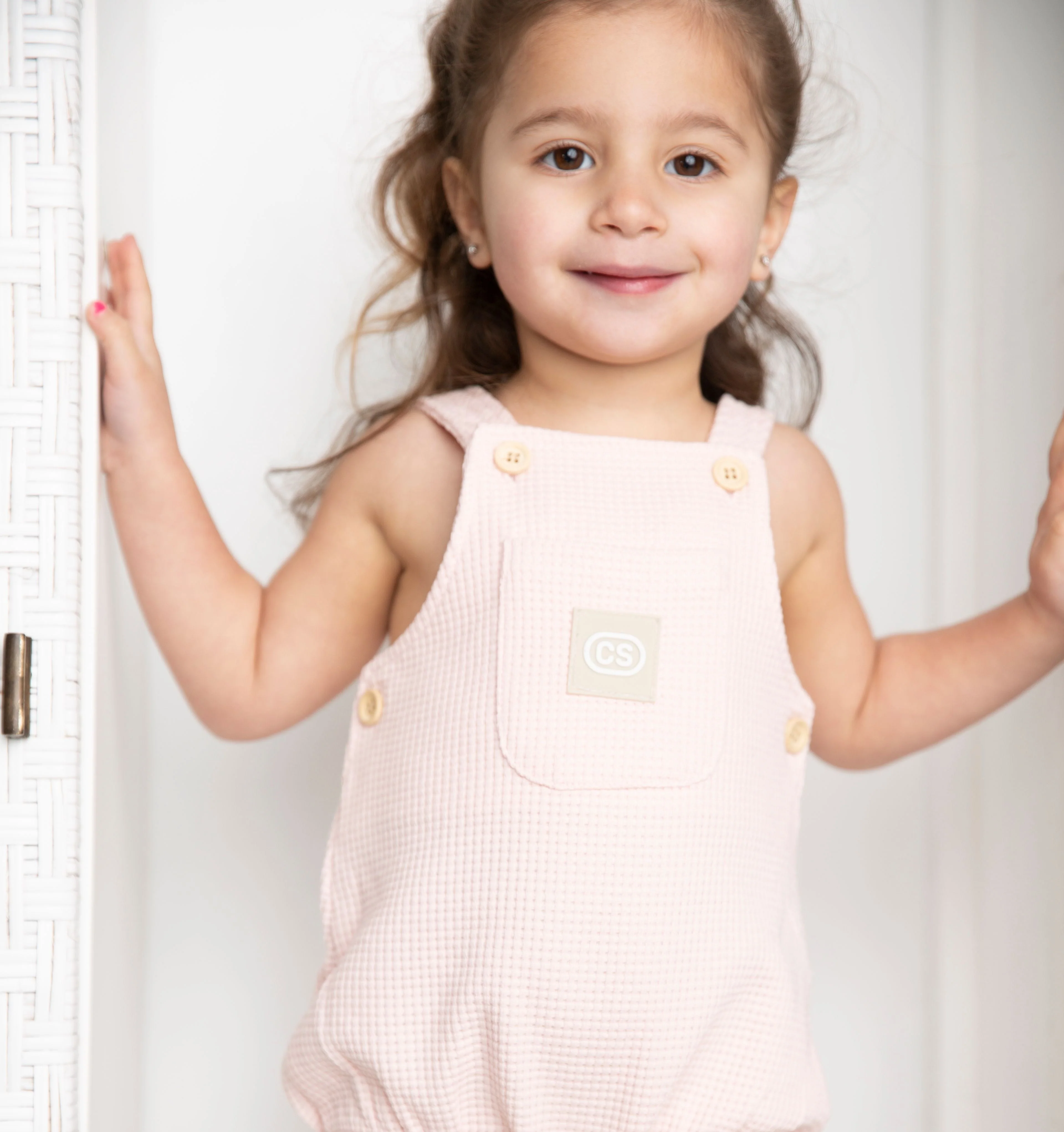 Emma Waffle Overall - Pink - Image 2