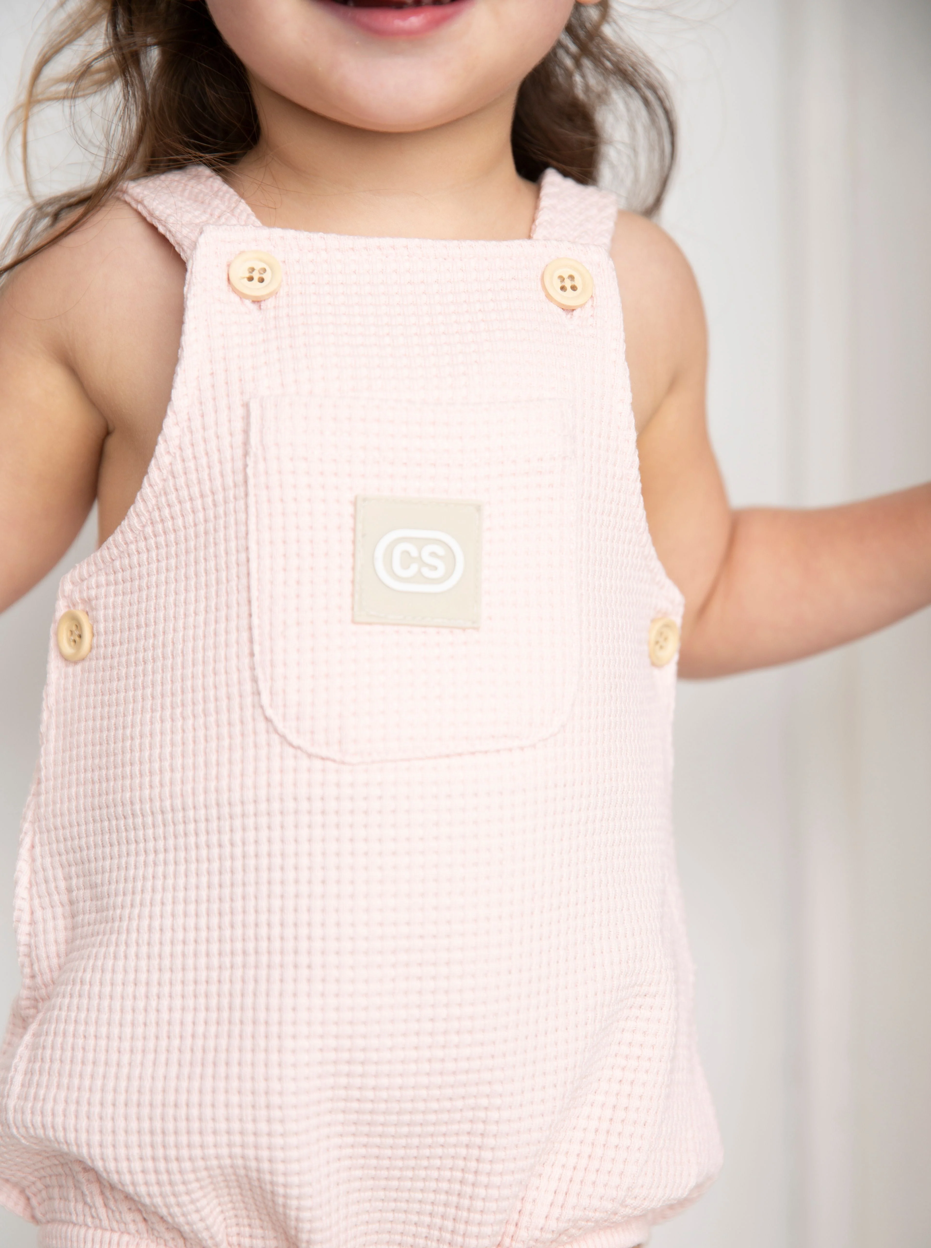 Emma Waffle Overall - Pink - Image 3