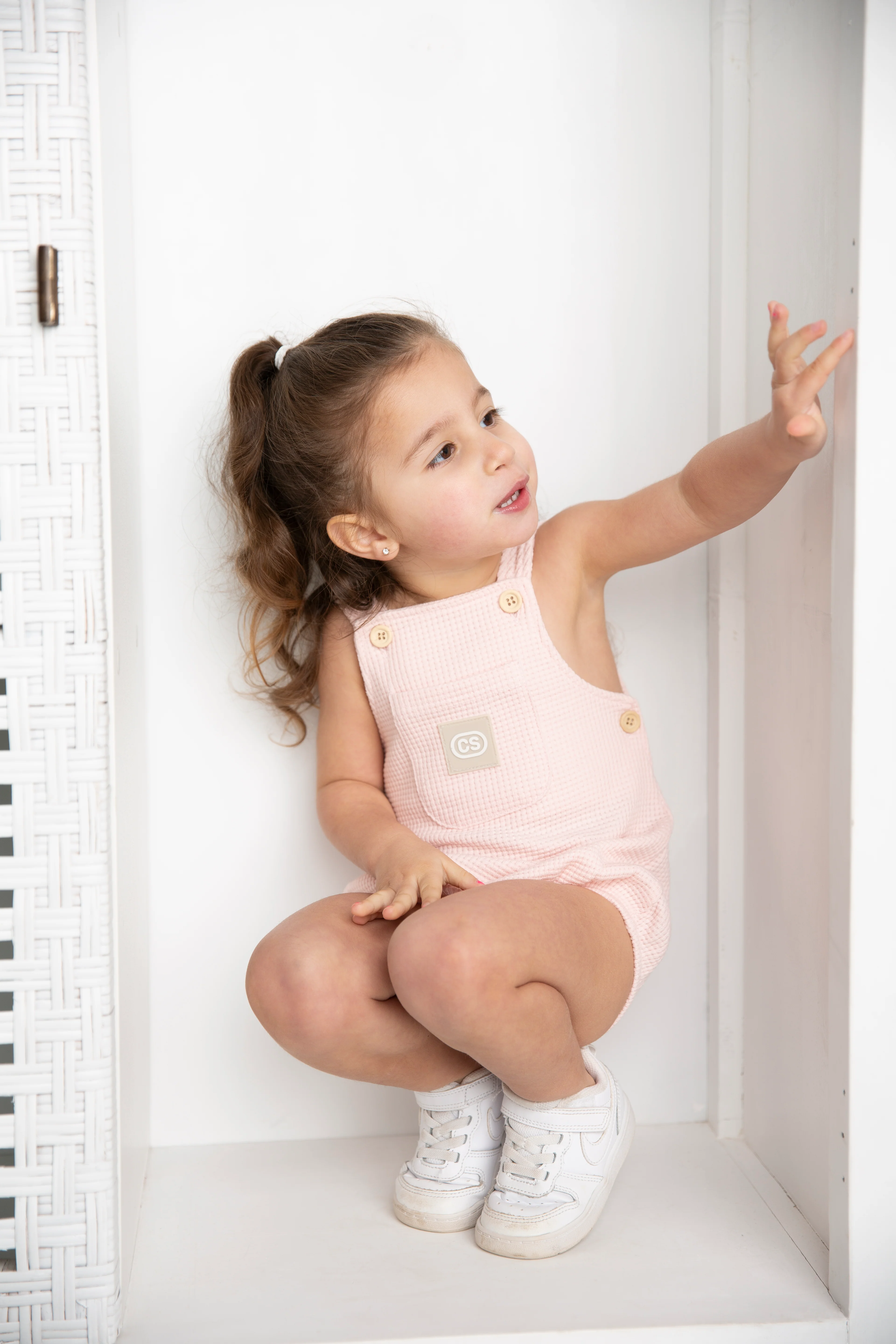 Emma Waffle Overall - Pink - Image 4