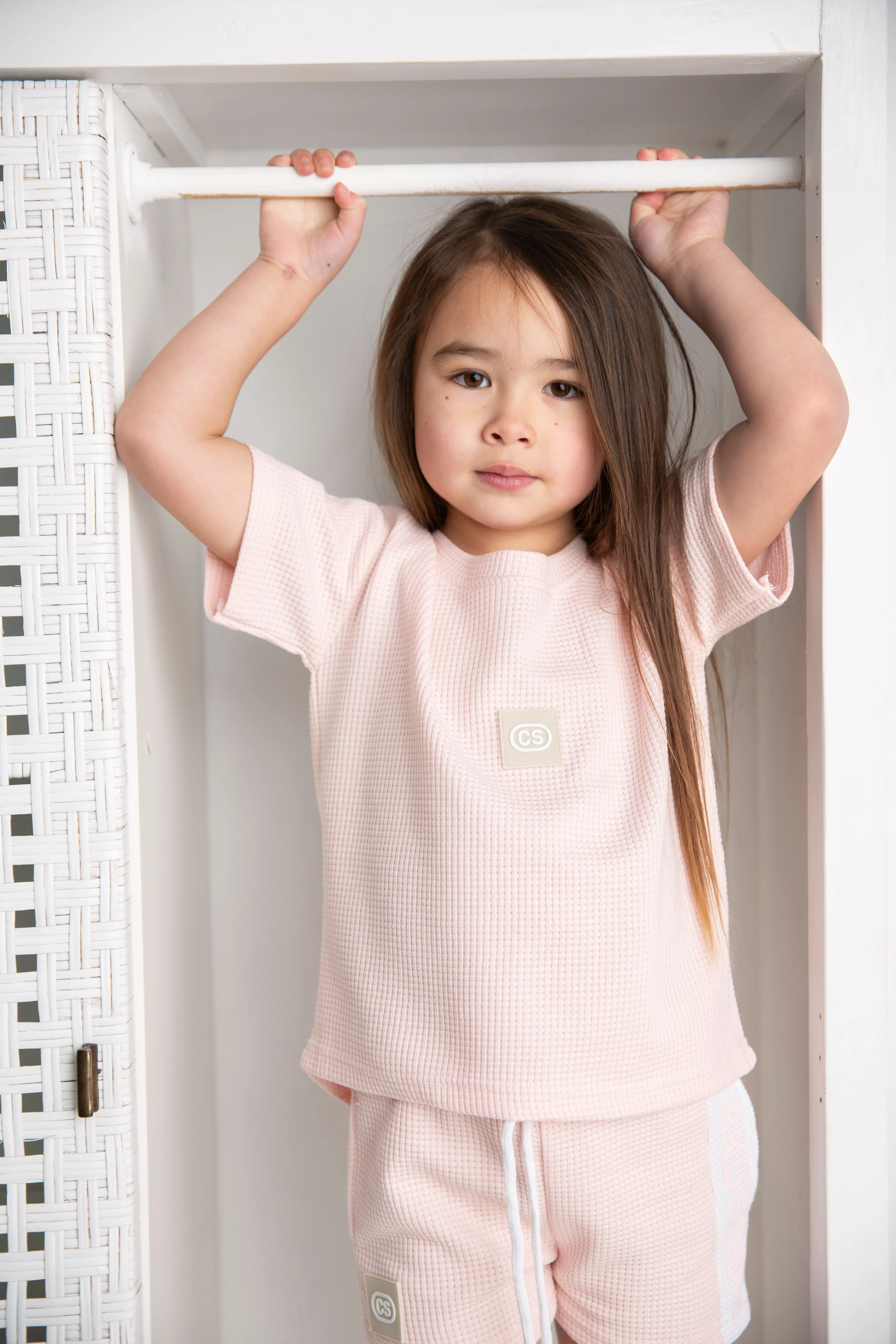 Emma Waffle Tee - Pink