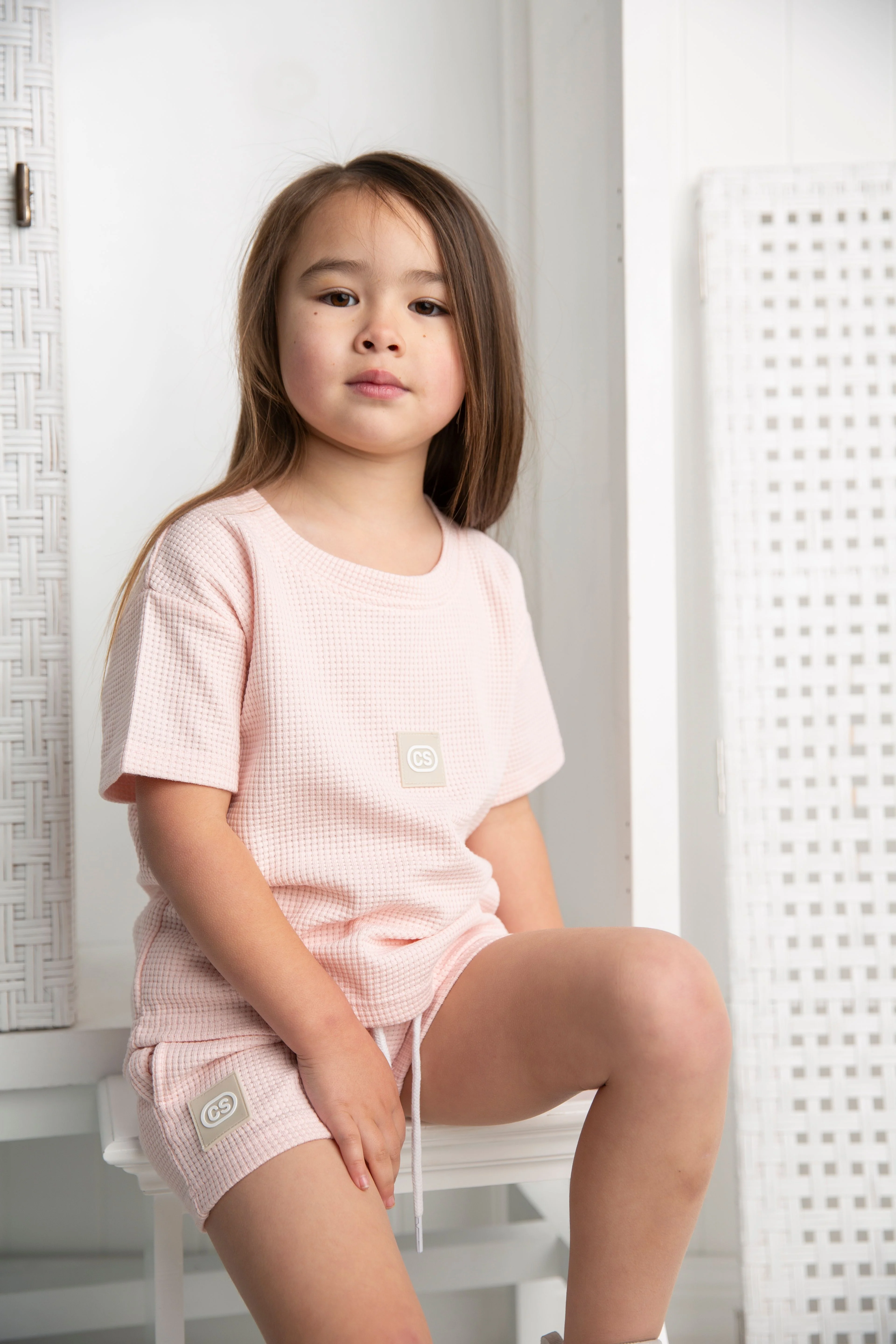 Emma Waffle Tee - Pink - Image 3
