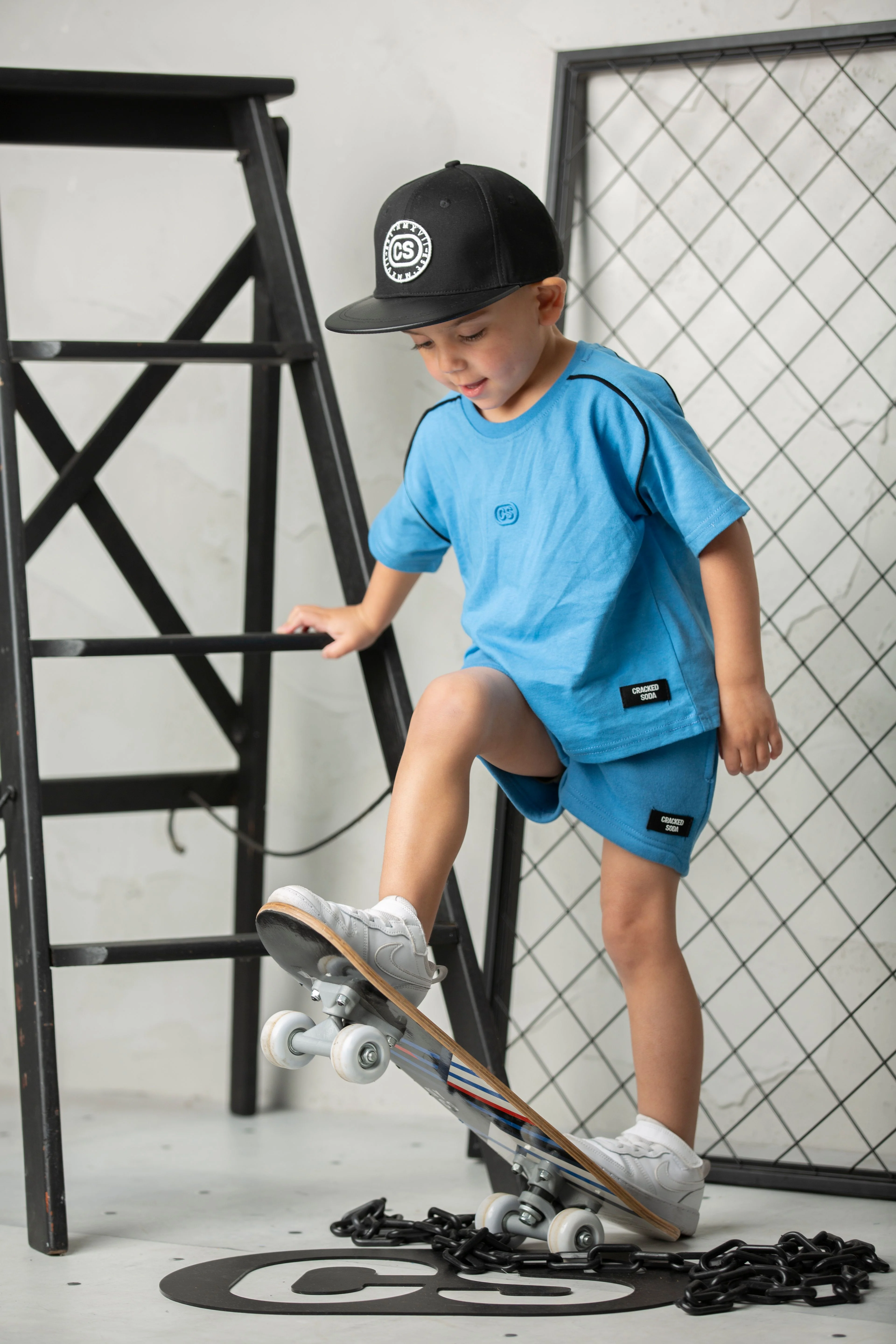 Ezra Piping Tee - Blue