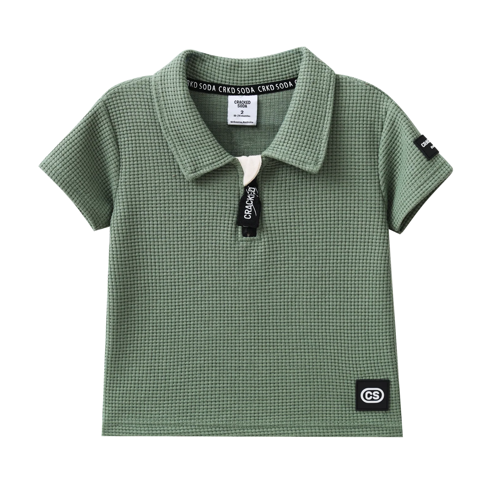 Flint Textured Polo - Olive - Image 3