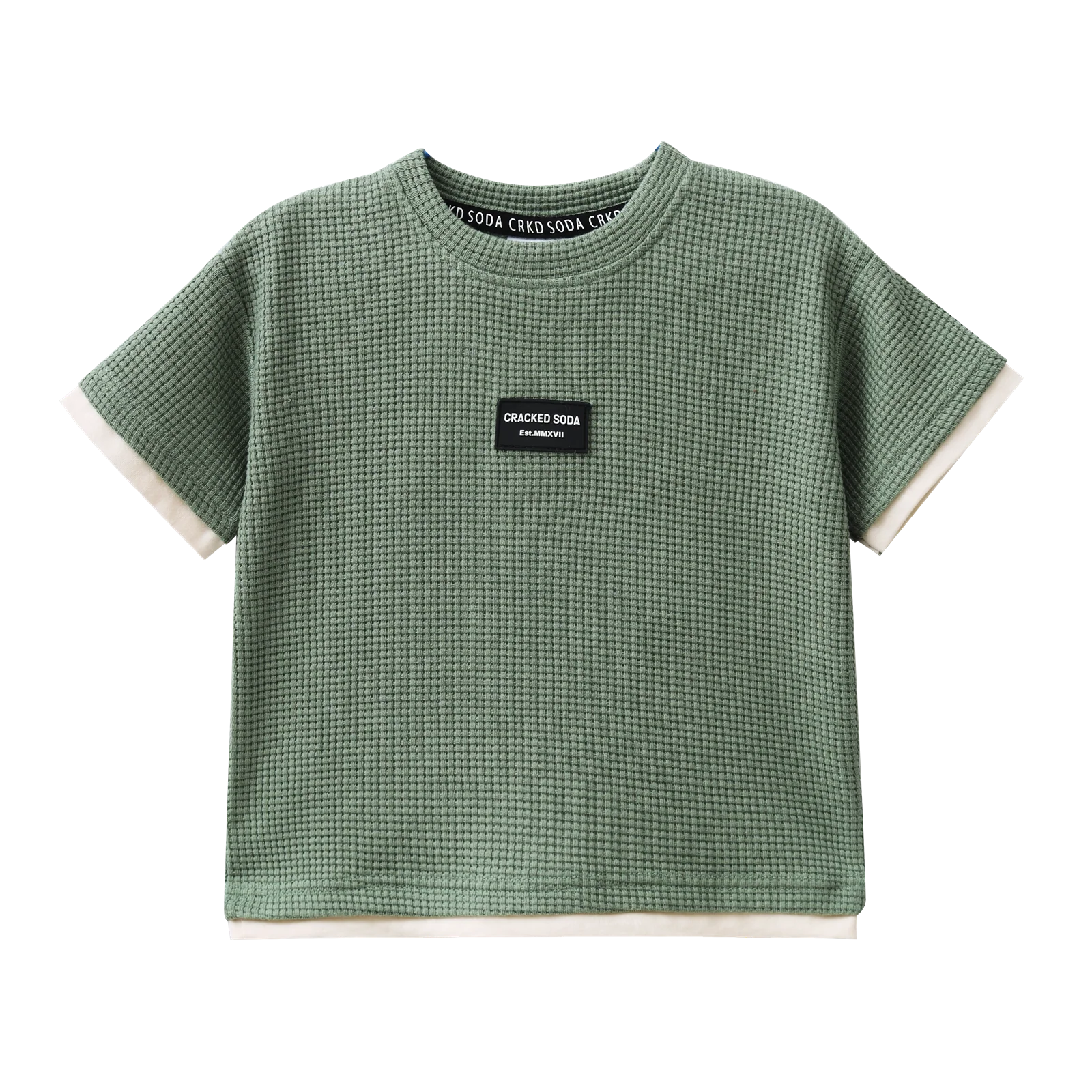 Flint Textured Tee - Olive - Image 3