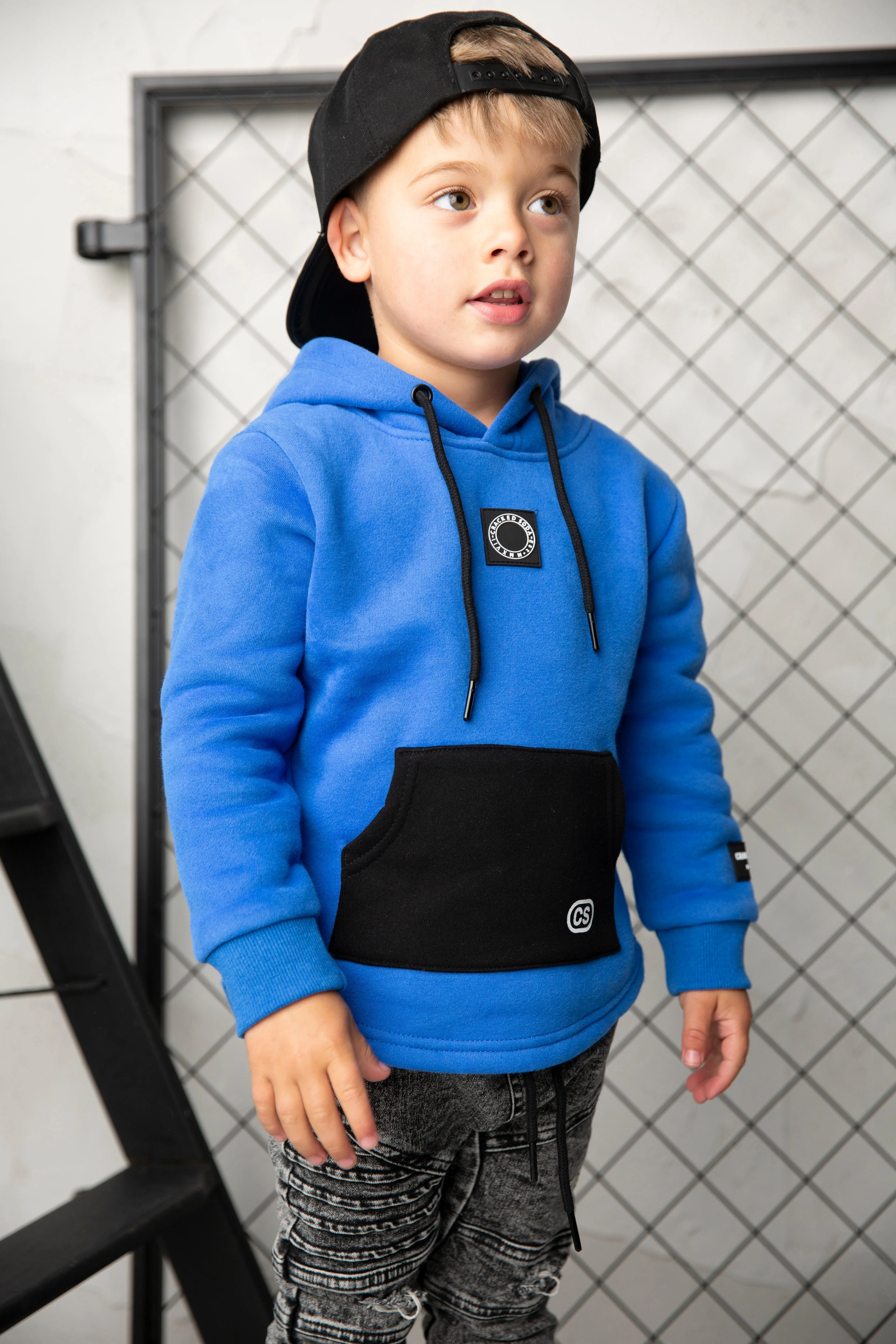 Harlan Detailed Back Hoodie - Electric Blue Mens - Image 3