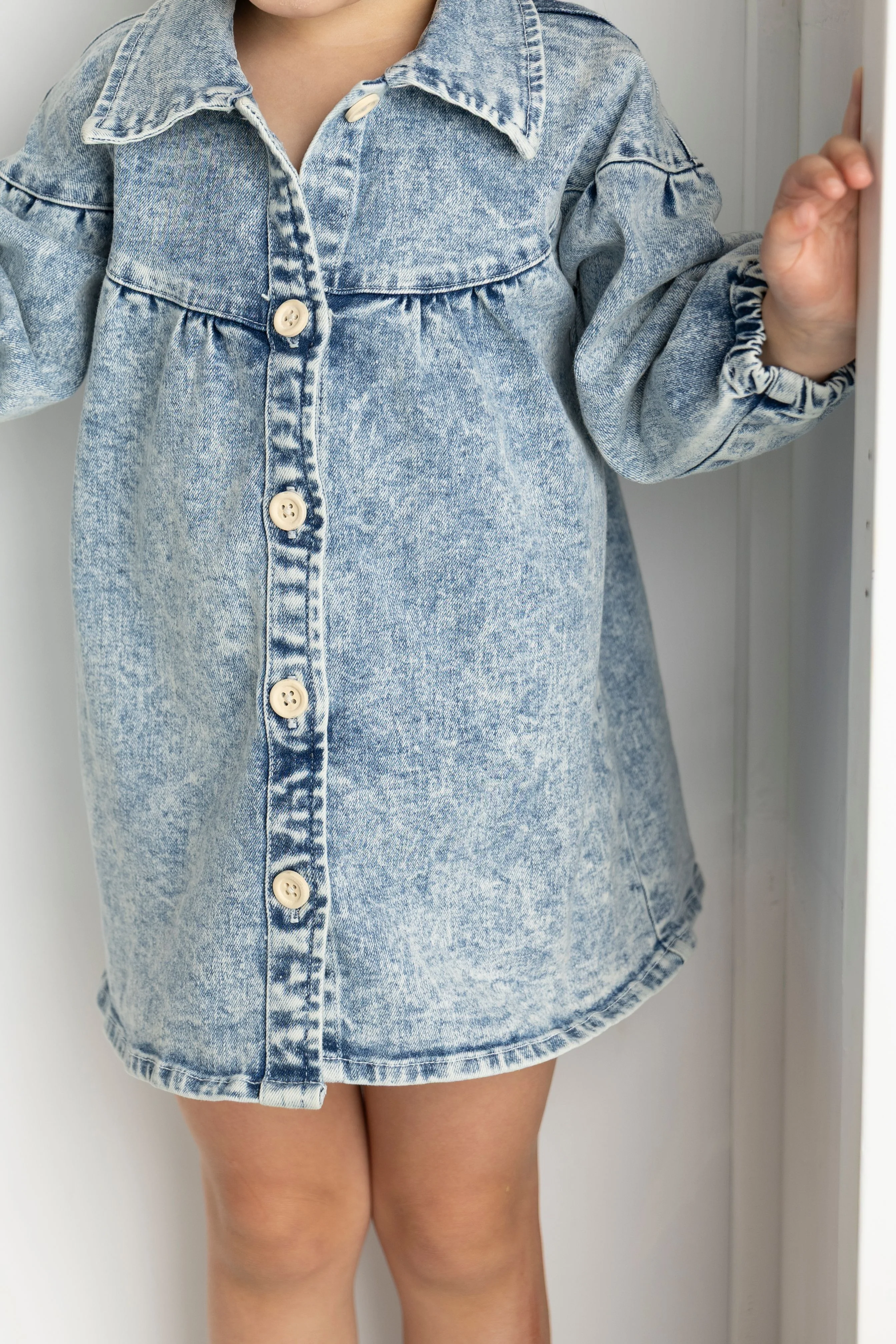 Harper Denim Dress - Blue Denim - Image 5