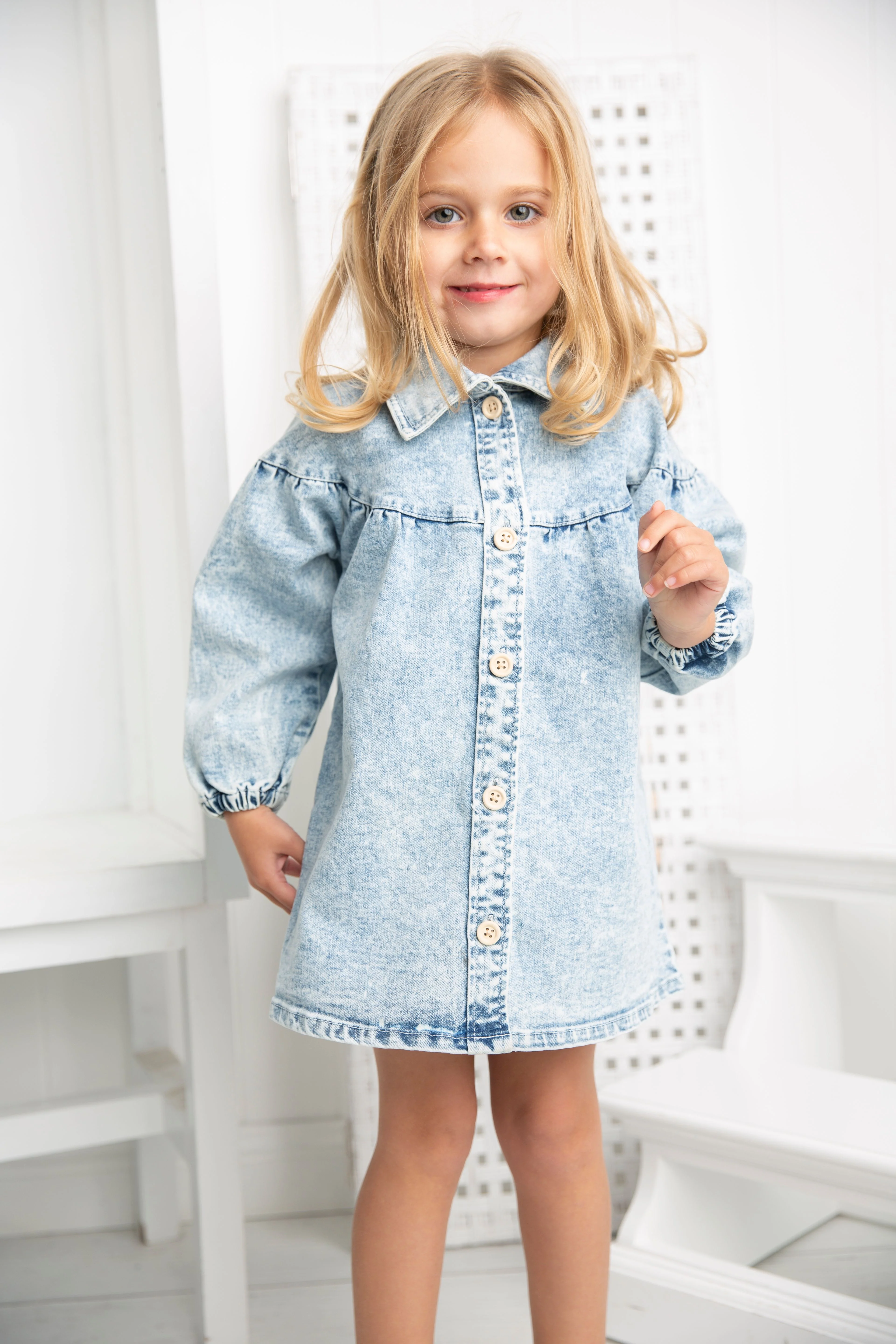 Harper Denim Dress - Denim Blue - Image 7