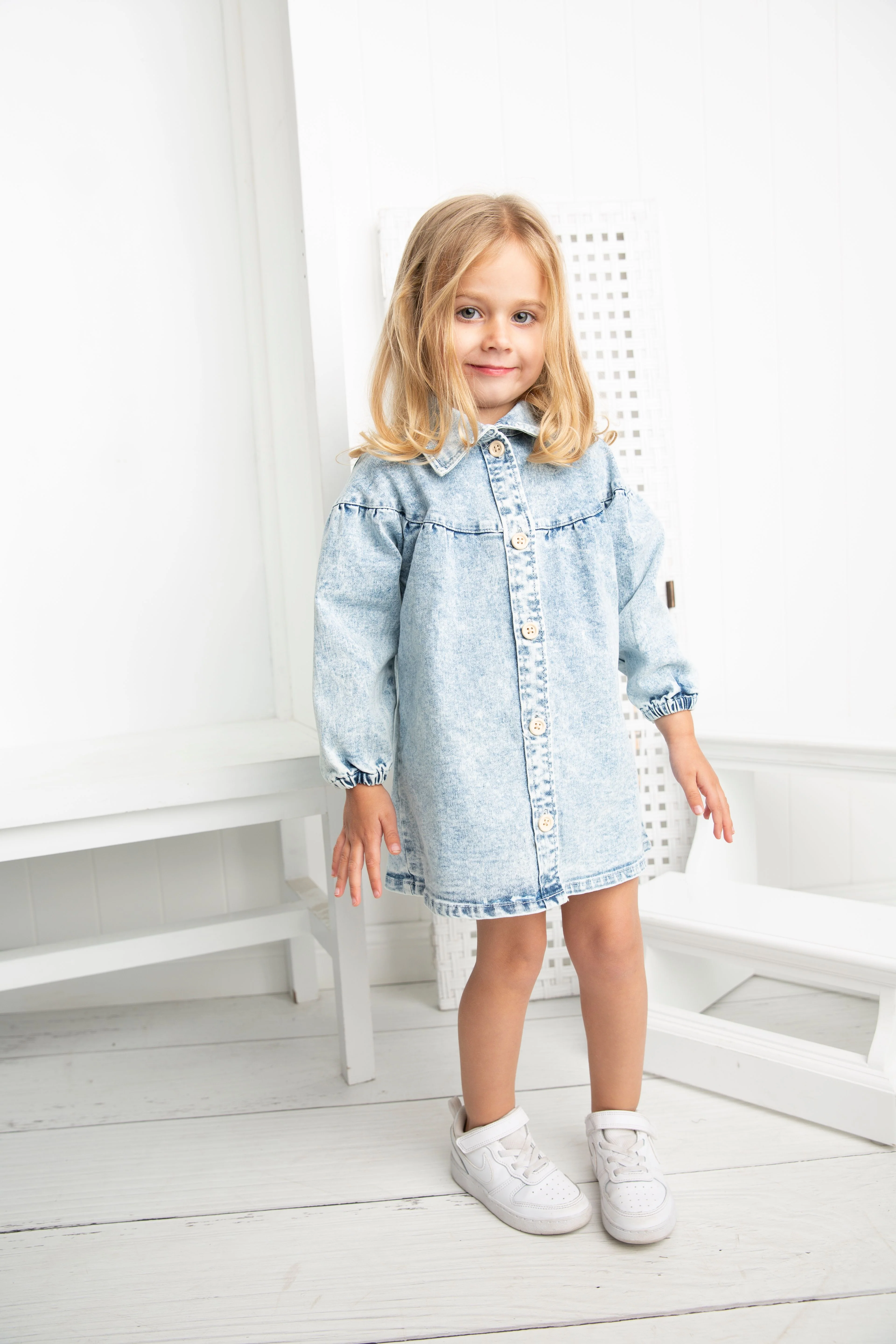 Harper Denim Dress - Denim Blue - Image 8