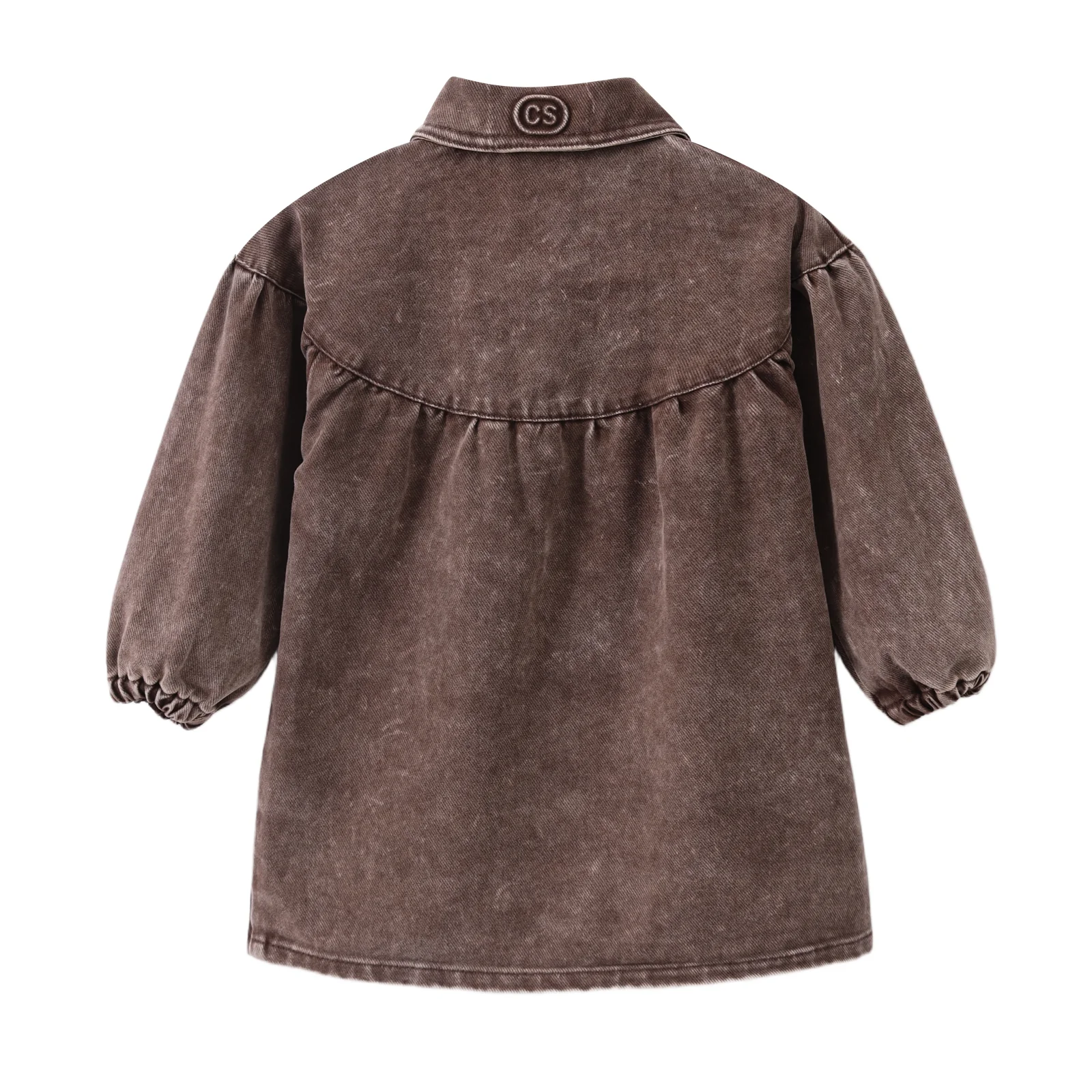 Harper Denim Dress - Denim Brown - Image 9