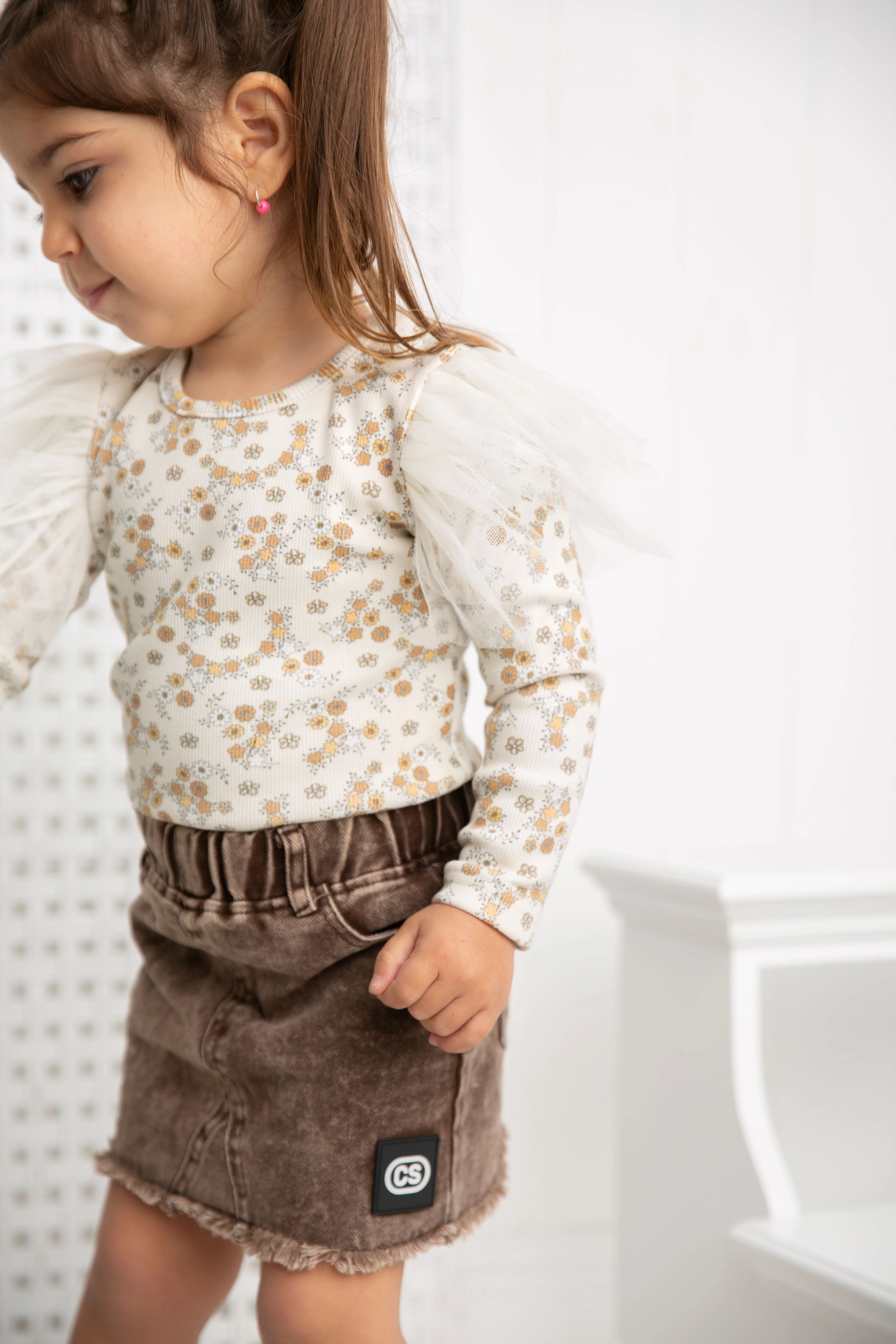 Harper Denim Skirt - Denim Brown - Image 6