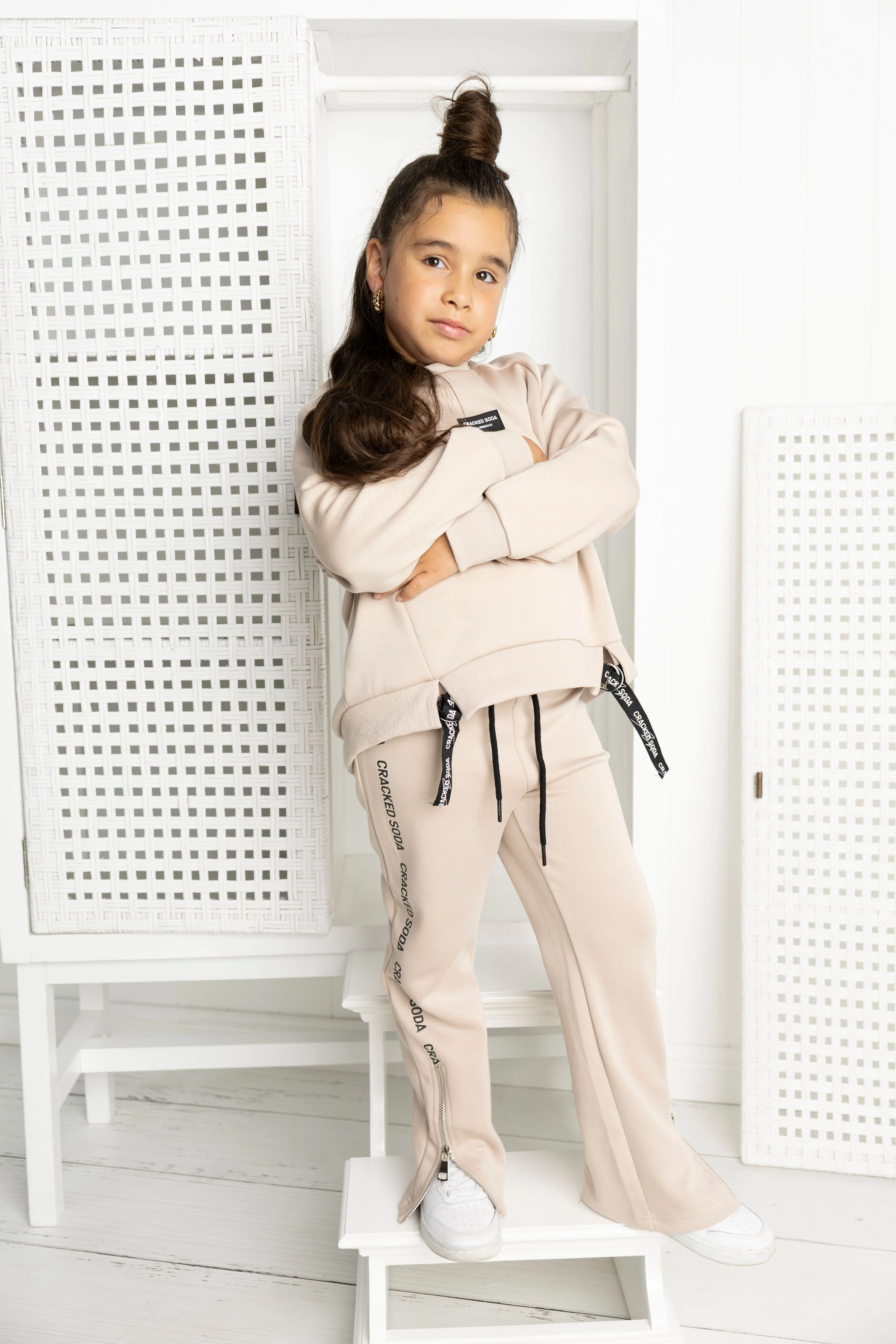 Harper Detail Pant With Zip - Sand