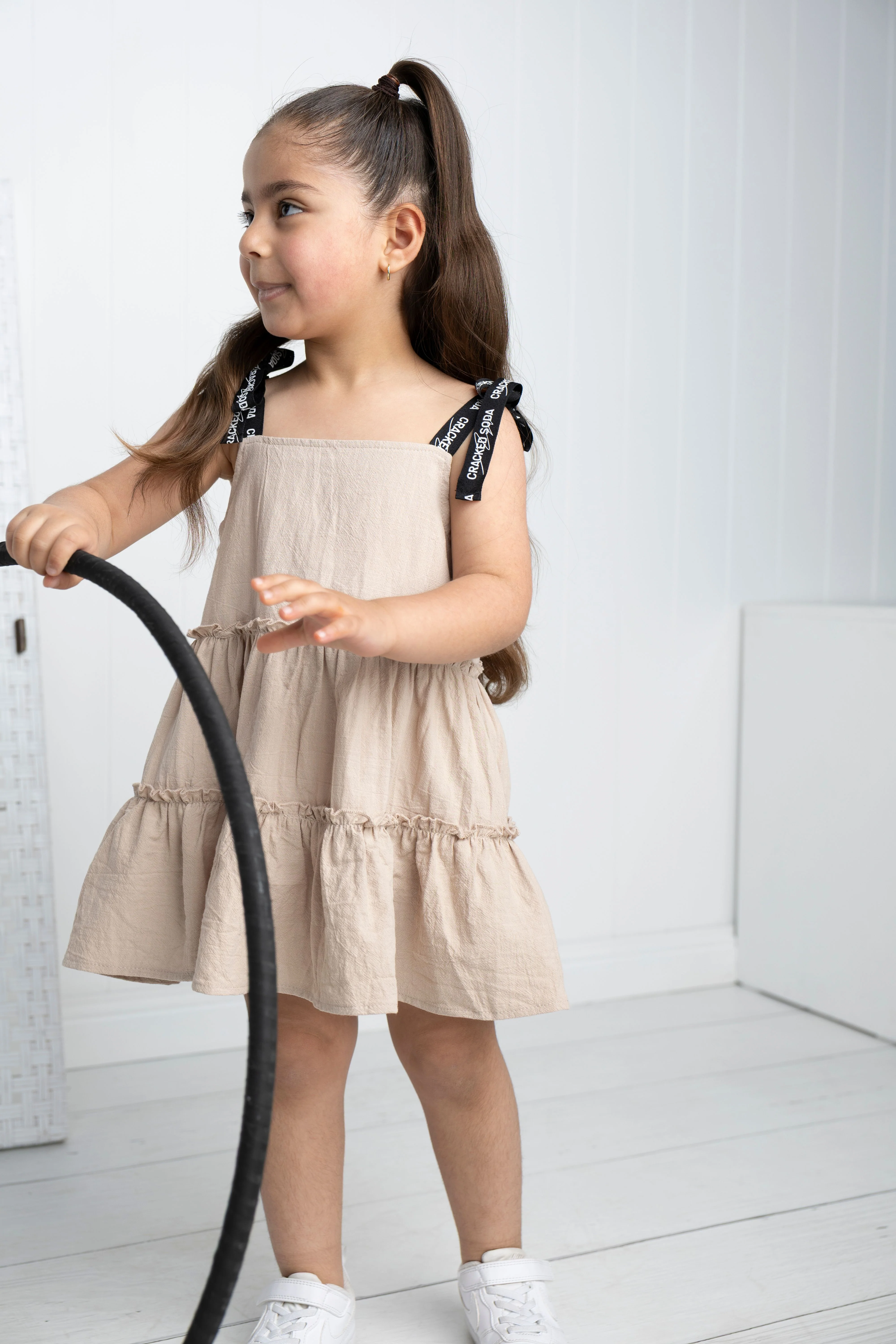 Harper Detailed Strap Dress - Sand - Image 3