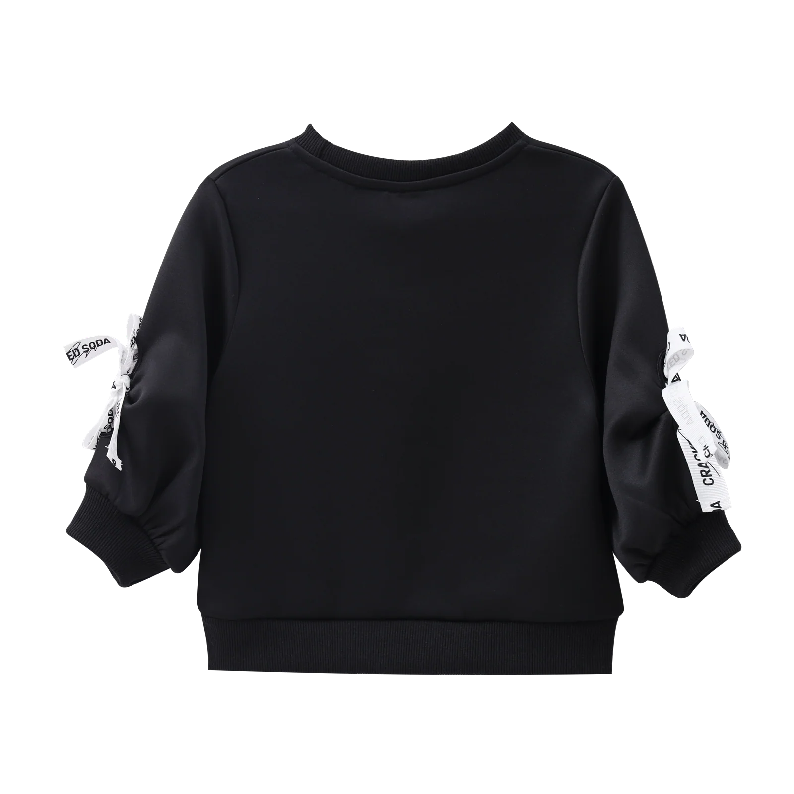 Imogen Detailed Bow Sleeve Crew - Black - Image 5