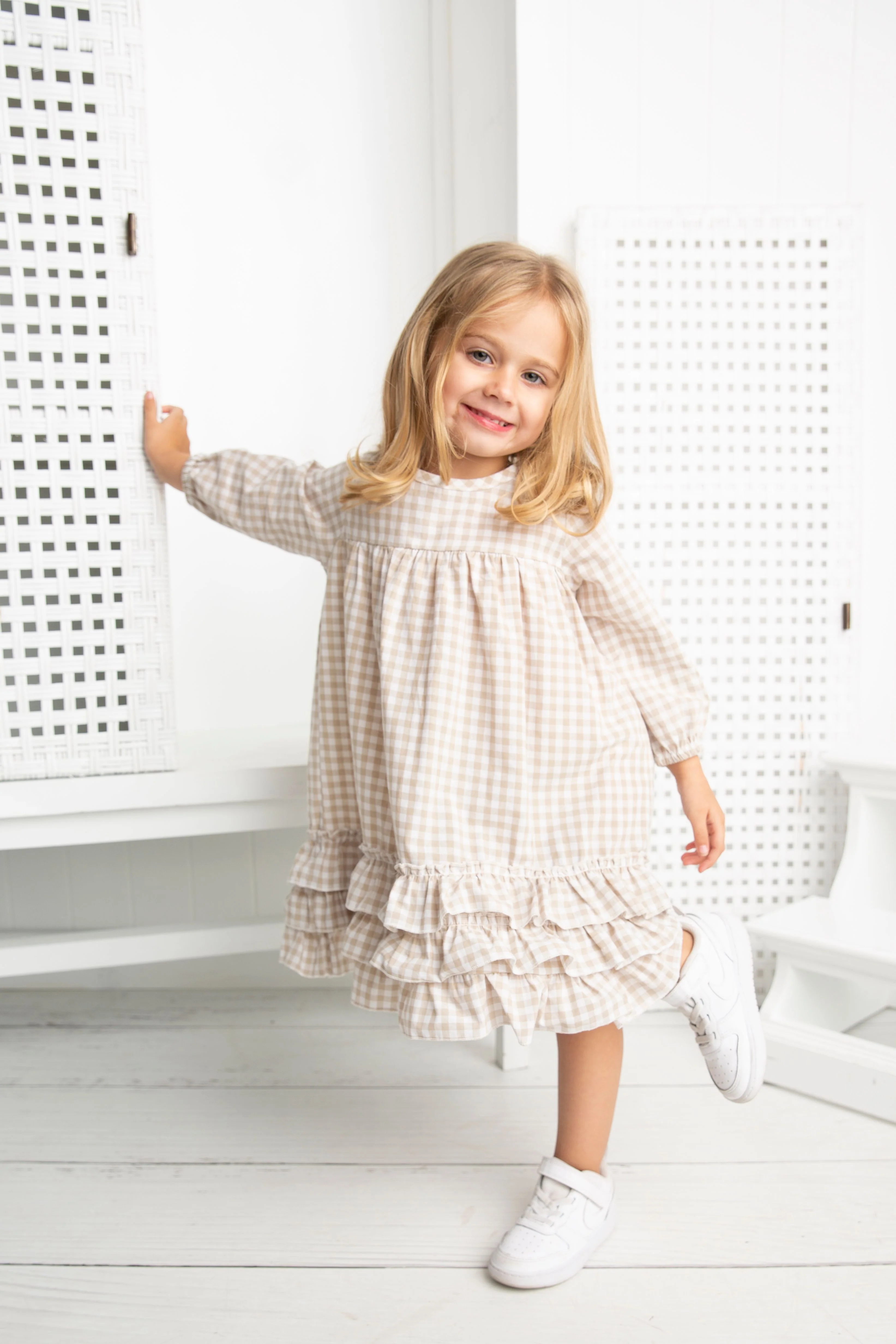 Ivy Check Frill Detailed Dress - Image 4