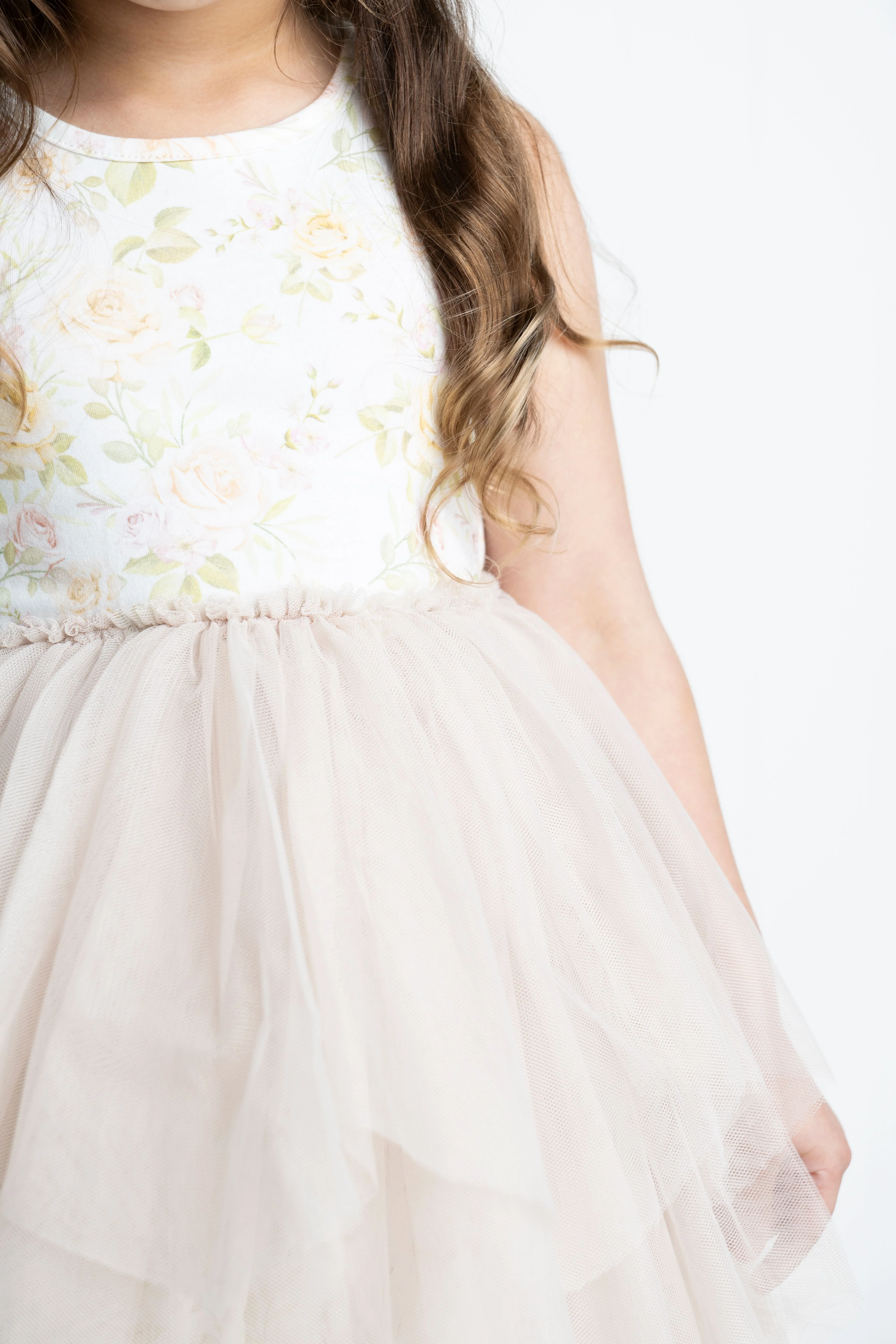 Jasmine Floral Beige Shredded Tutu - Image 4