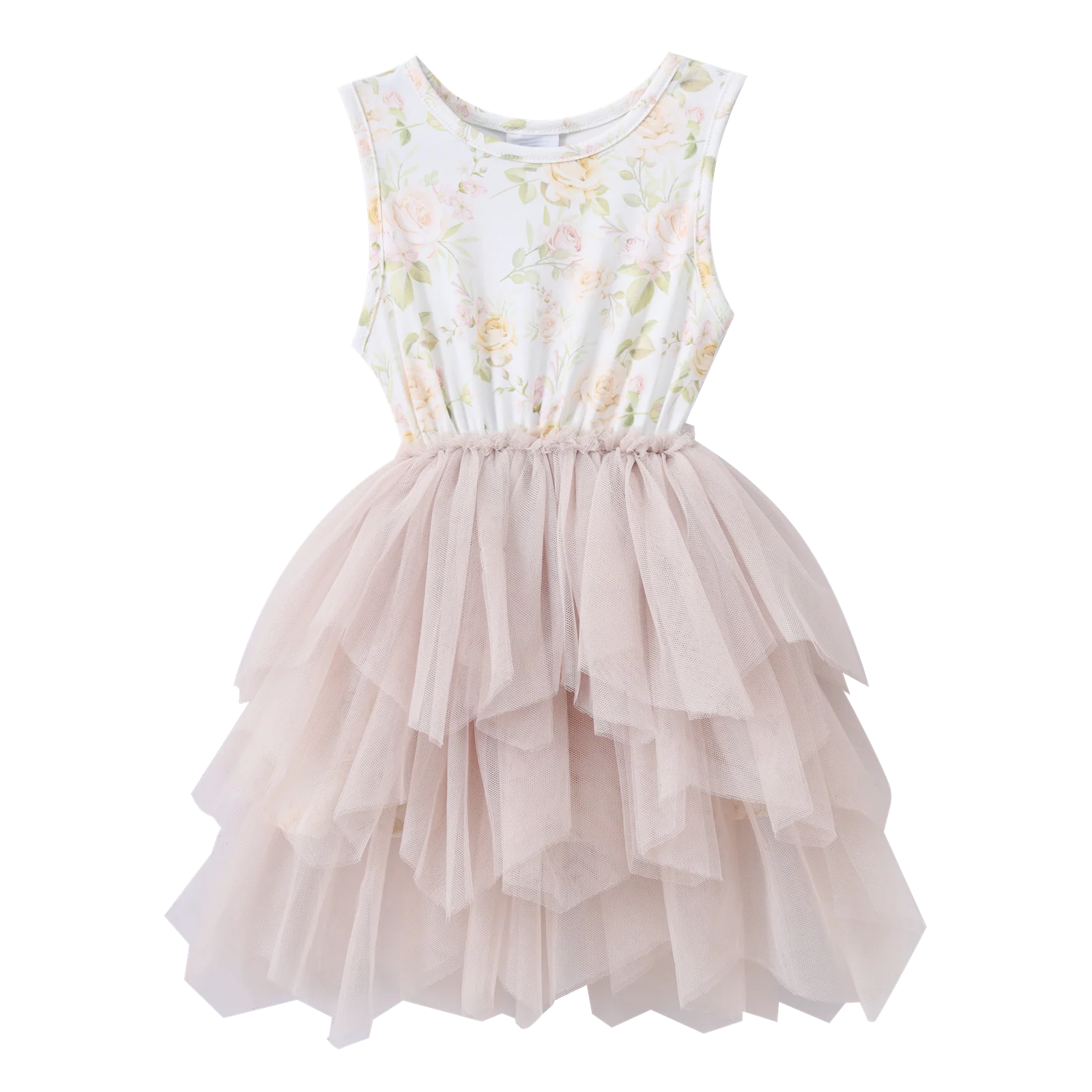 Jasmine Floral Beige Shredded Tutu - Image 5