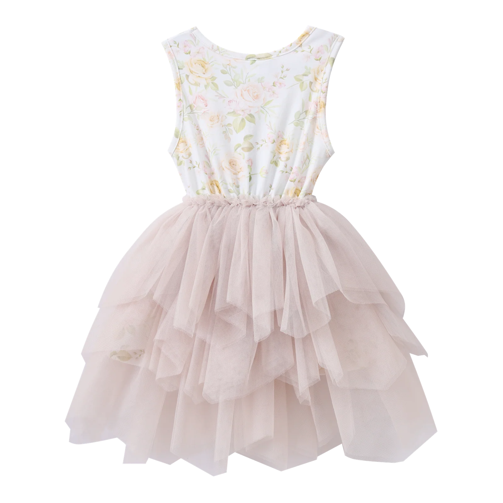 Jasmine Floral Beige Shredded Tutu - Image 6