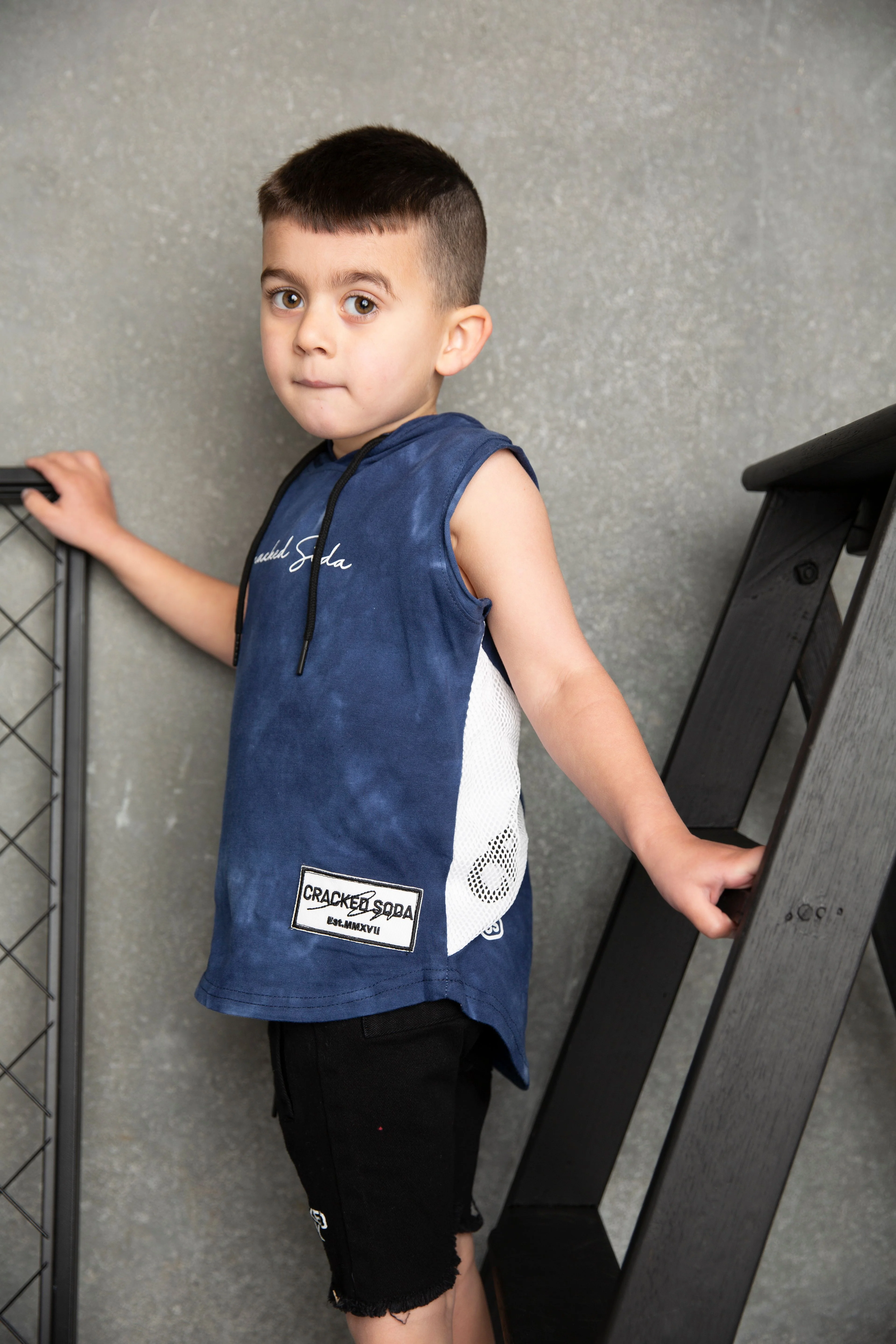 Javier Hooded Essential Tank - Blue Wash - Image 4