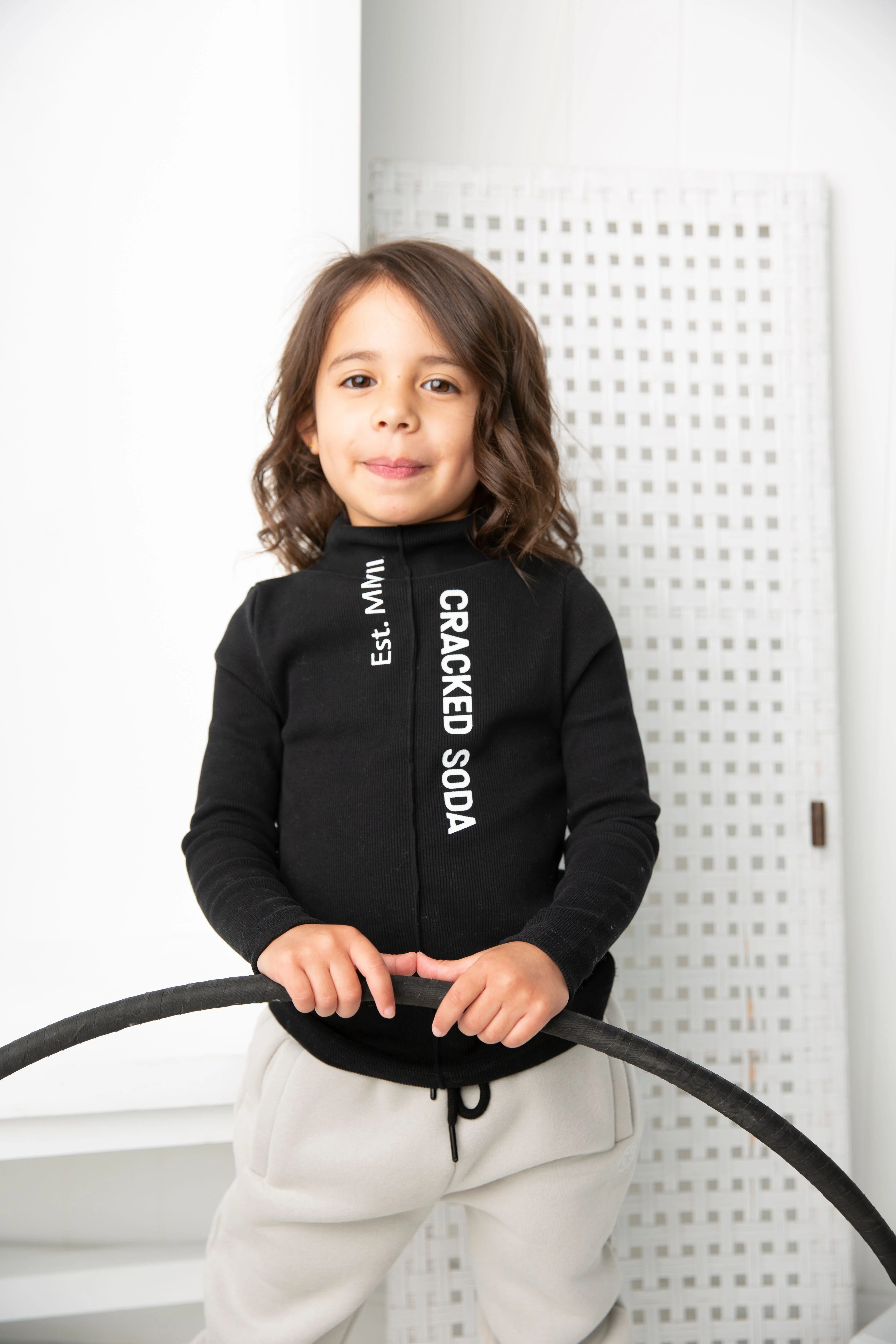 Jewel Ribbed Detail Long Sleeve - Black - Image 4