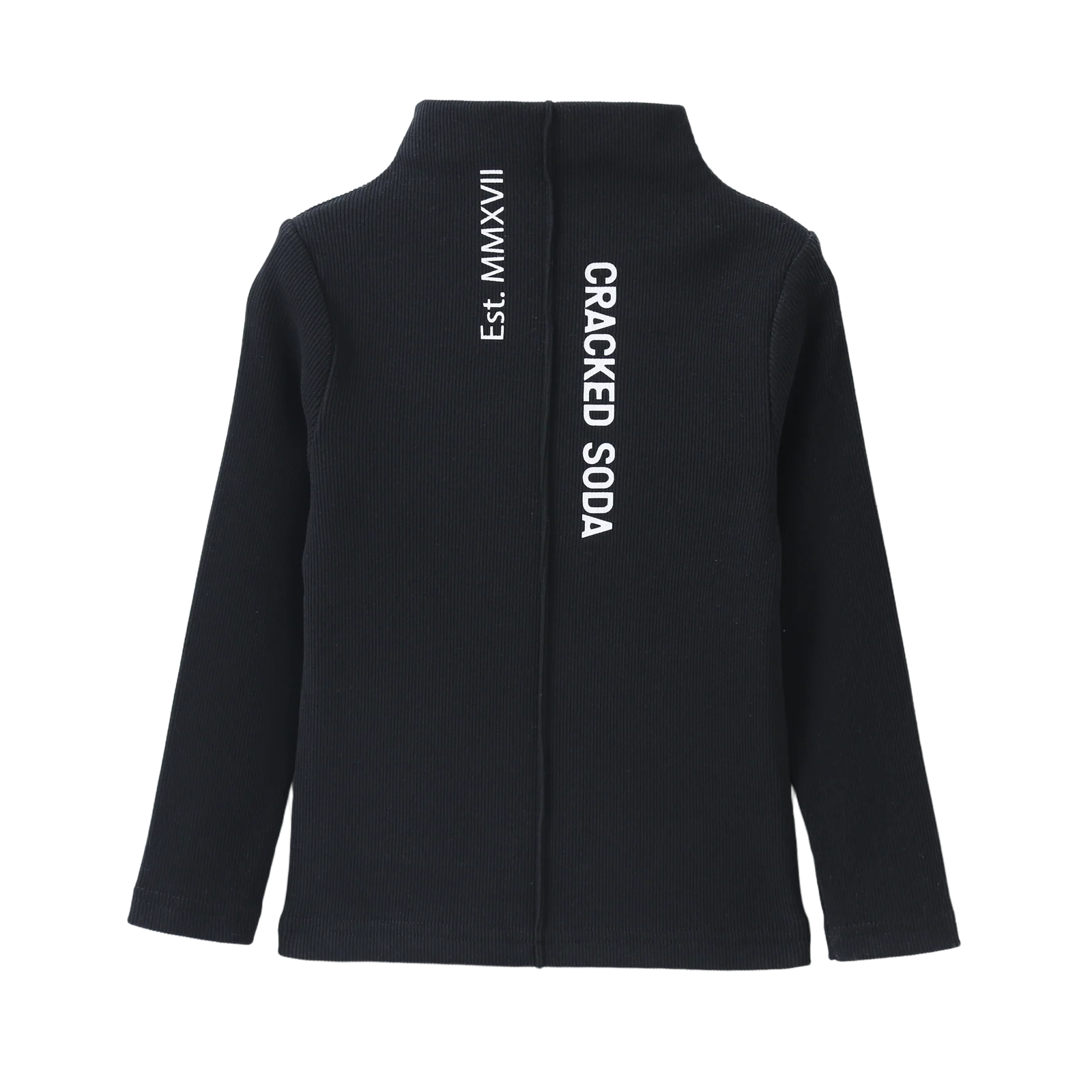 Jewel Ribbed Detail Long Sleeve - Black - Image 5