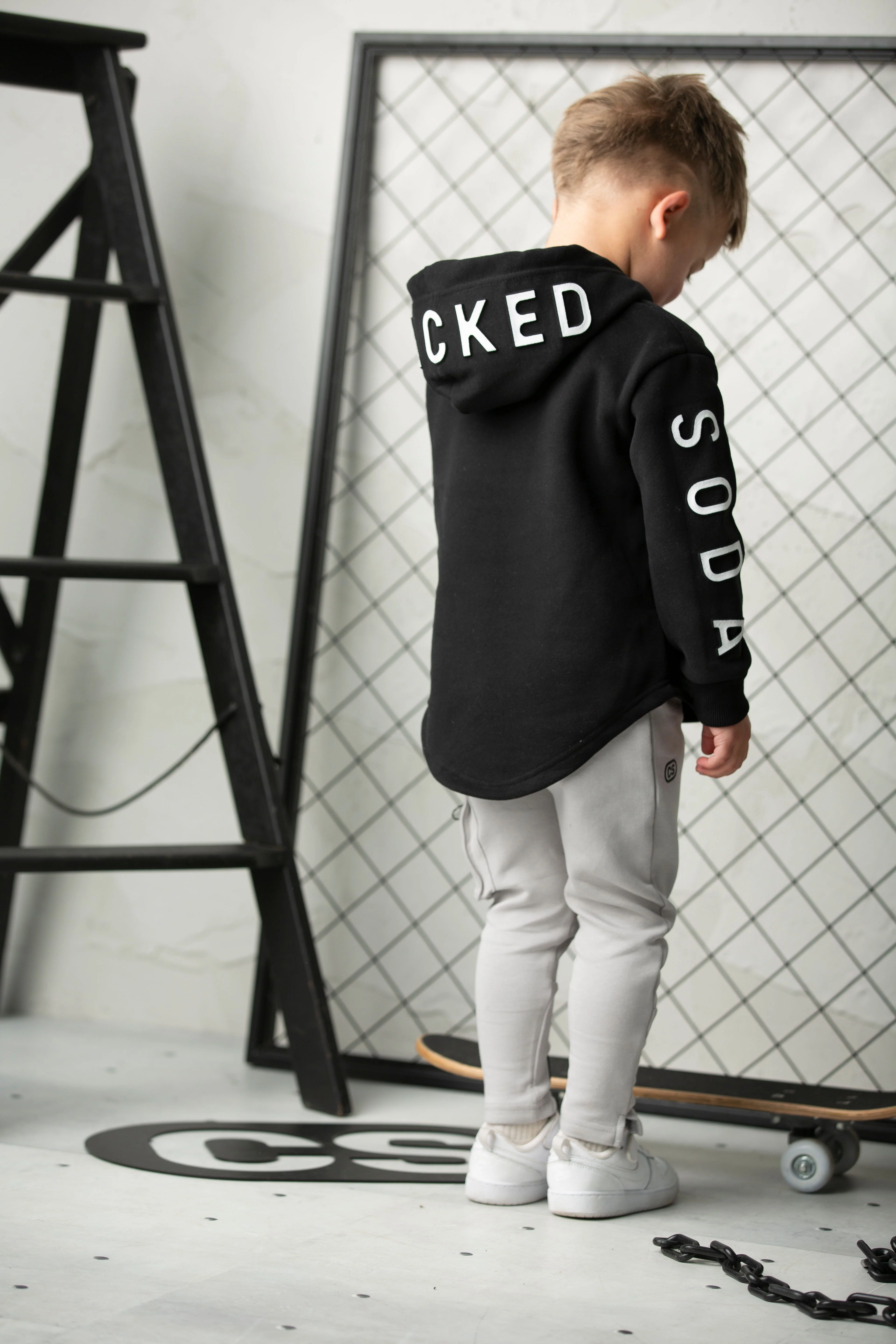 Luca Detailed Hoodie  - Black - Image 2