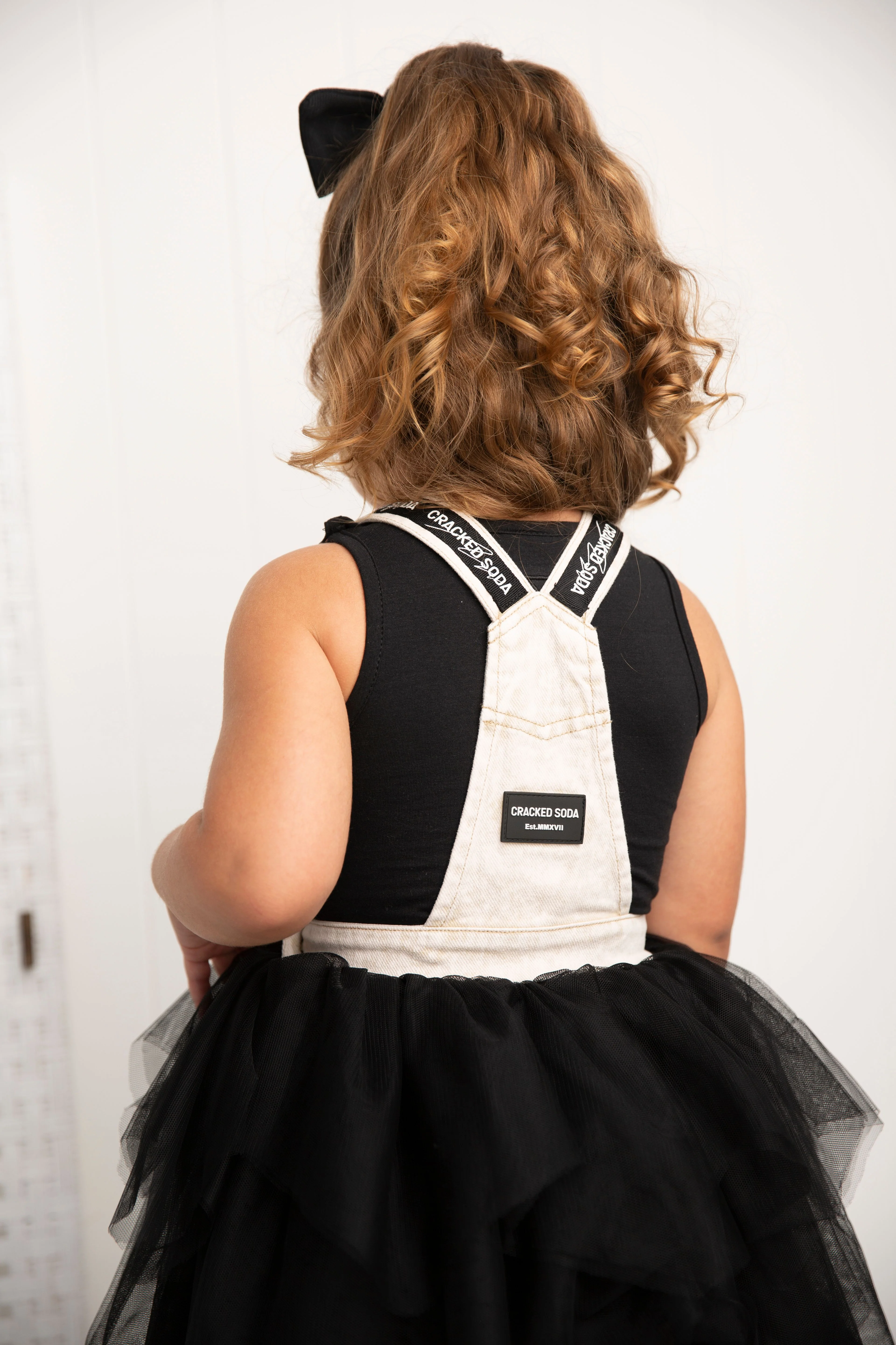 Luna Detailed Pinafore Tutu - Beige/Black - Image 4