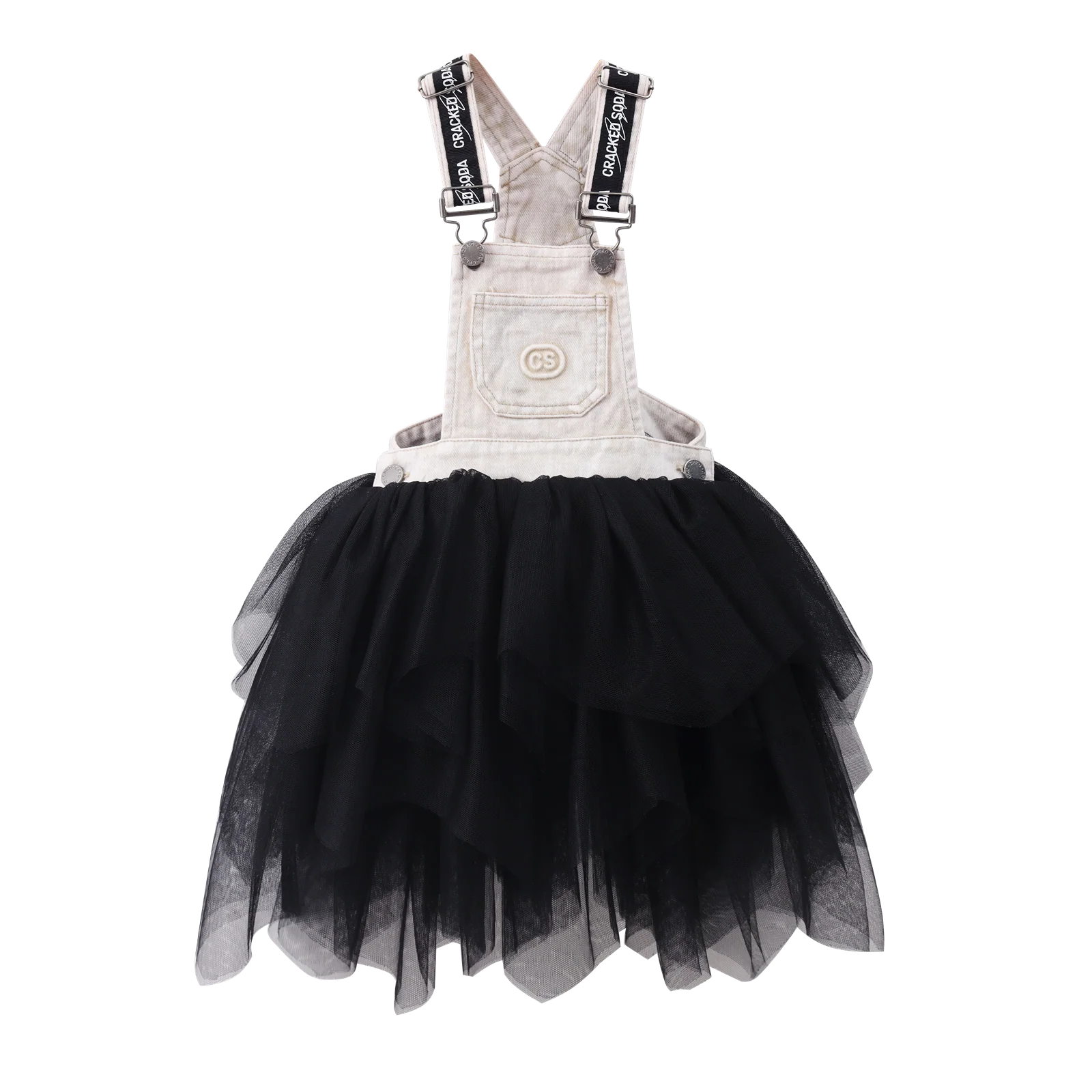 Luna Detailed Pinafore Tutu - Beige/Black - Image 5