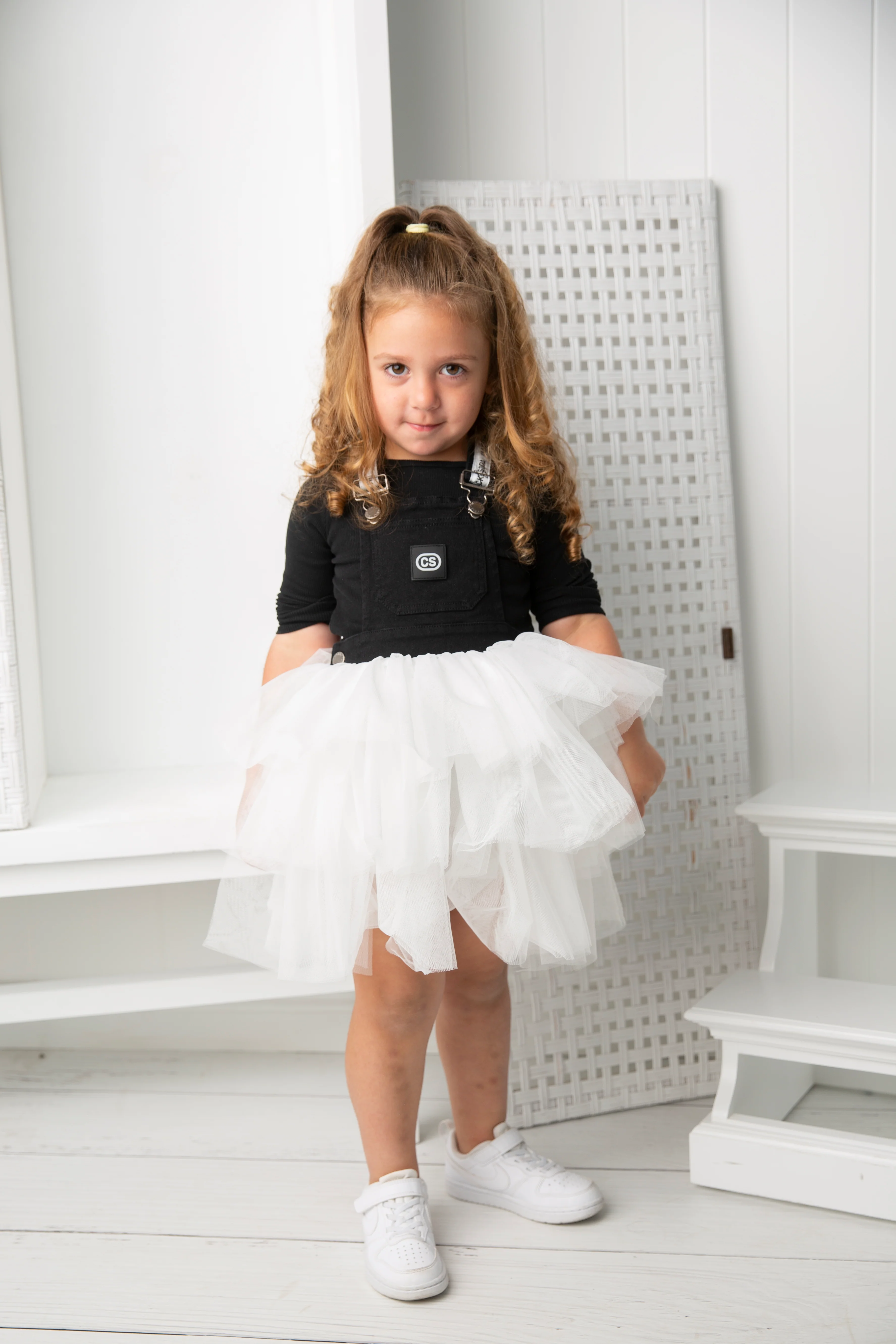 Luna Detailed Pinafore Tutu - Black/White - Image 3